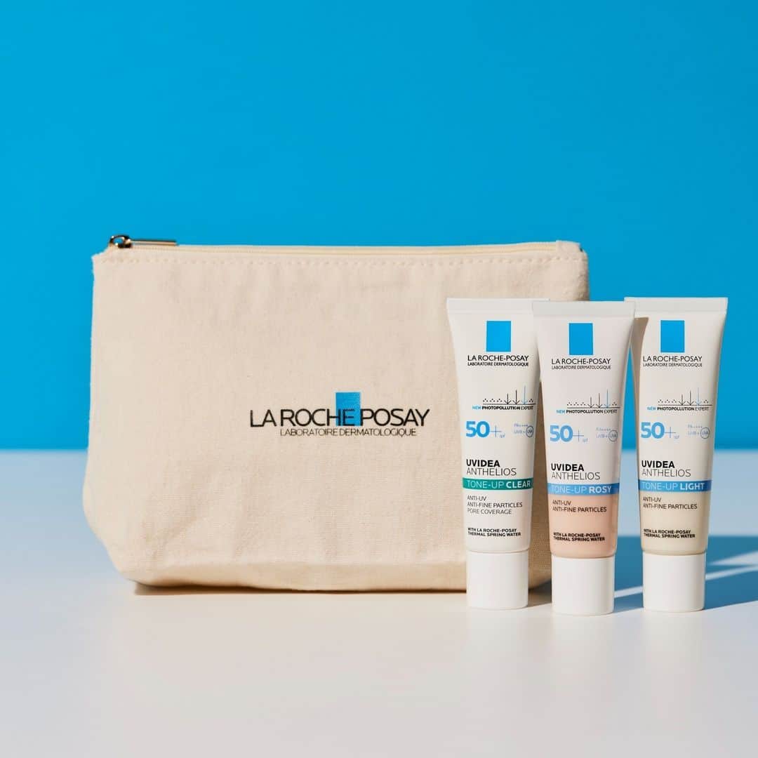 LA ROCHE-POSAY JAPAN ラロッシュポゼのインスタグラム：「【お近くの店舗にて発売中❗️今ならトーンアップUV1本のお値段でこのキットだけの限定ポーチが付いてくる🌟】  旅行用にもおすすめ❗️ 今ならトーンアップUV1本のお値段で限定ポーチをプレゼント✨  お近くの店舗にて発売中ですので、 ぜひ足を運んでみてくださいね😆  ・・・・・・・・・・・・・・・・・・・・・・・・ ▶︎ラ ロッシュ ポゼ トーンアップUV SPF50+・PA++++の最高レベル*1の紫外線防御力☀️ UVAも防御し、未来のシミ・そばかす*2から肌を守ります🤝  💚UVイデア XL プロテクショントーンアップ クリア 乾燥もテカリも気になる方に使いやすいテクスチャー✨  💗UVイデア XL プロテクショントーンアップ ローズ 肌色・色むら補正*3におすすめ💁‍♀️  🤍UVイデア XL プロテクショントーンアップ ホワイト 明るさと透明感をプラス*3✨  *1ラ ロッシュ ポゼにおいて *2日やけによるしみ・そばかすを防ぐ *3メイクアップ効果による ・・・・・・・・・・・・・・・・・・・・・・・  このお得なキットをお見逃しなく❗️  --------------------- ◼️UVイデア XL プロテクション トーンアップ  ---------------------  ＊＊＊＊＊＊＊＊＊＊＊＊＊＊＊ ラ ロッシュ ポゼ 化粧品空き容器を、全国のロフト店舗*( ラ ロッシュ ポゼ販売店舗)にて回収しています。 是非、使用済みの製品をお持ちください。 ＊後楽園ロフト東京ドームシティラクーア店、堺ロフトを除く。 ＊ターマルウォーター/セロザンク/アンテリオスＵＶプロテクションミストは回収製品除外です。  #ラロッシュポゼ #larocheposay #ラロポ #うるおい #トーンアップ下地 #バリアトーンアップUV #トーンアップUV #UVイデアXLプロテクショントーンアップ #保湿 #保湿ケア #ニキビ #ニキビ対策 #保湿美容液 #角質 #角質ケア #毛穴 #毛穴ケア #角質美容液 #敏感肌 #敏感肌用 #潤い肌 #ツヤ肌 #乾燥肌 #乾燥対策 #スキンケア好きさんと繋がりたい #コスメ好きさんと繋がりたい #送料無料 #混合肌 #敏感肌スキンケア #美容マニア」