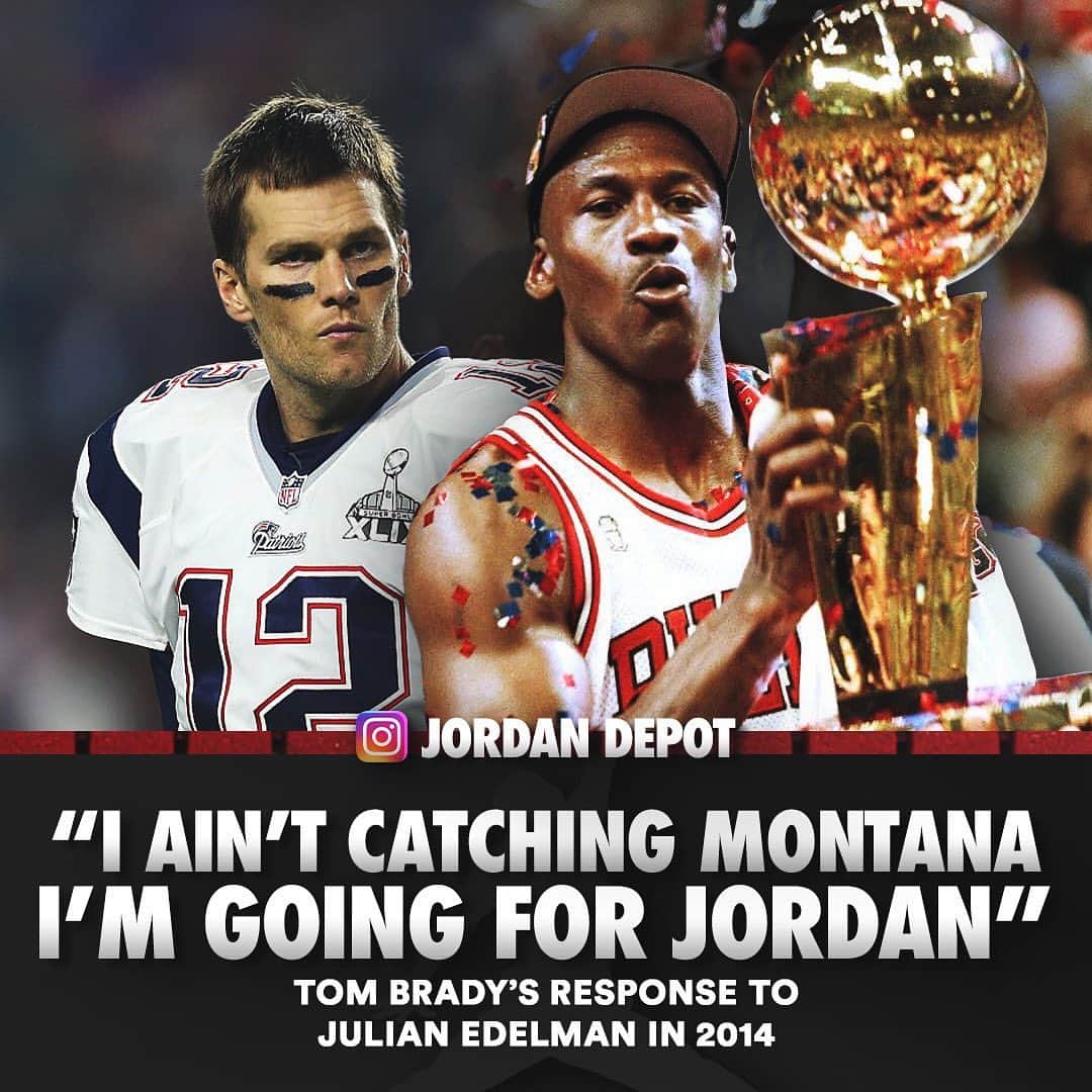 jordandepotのインスタグラム：「who’s more of a GOAT of their sport: MJ or Brady? 👀」