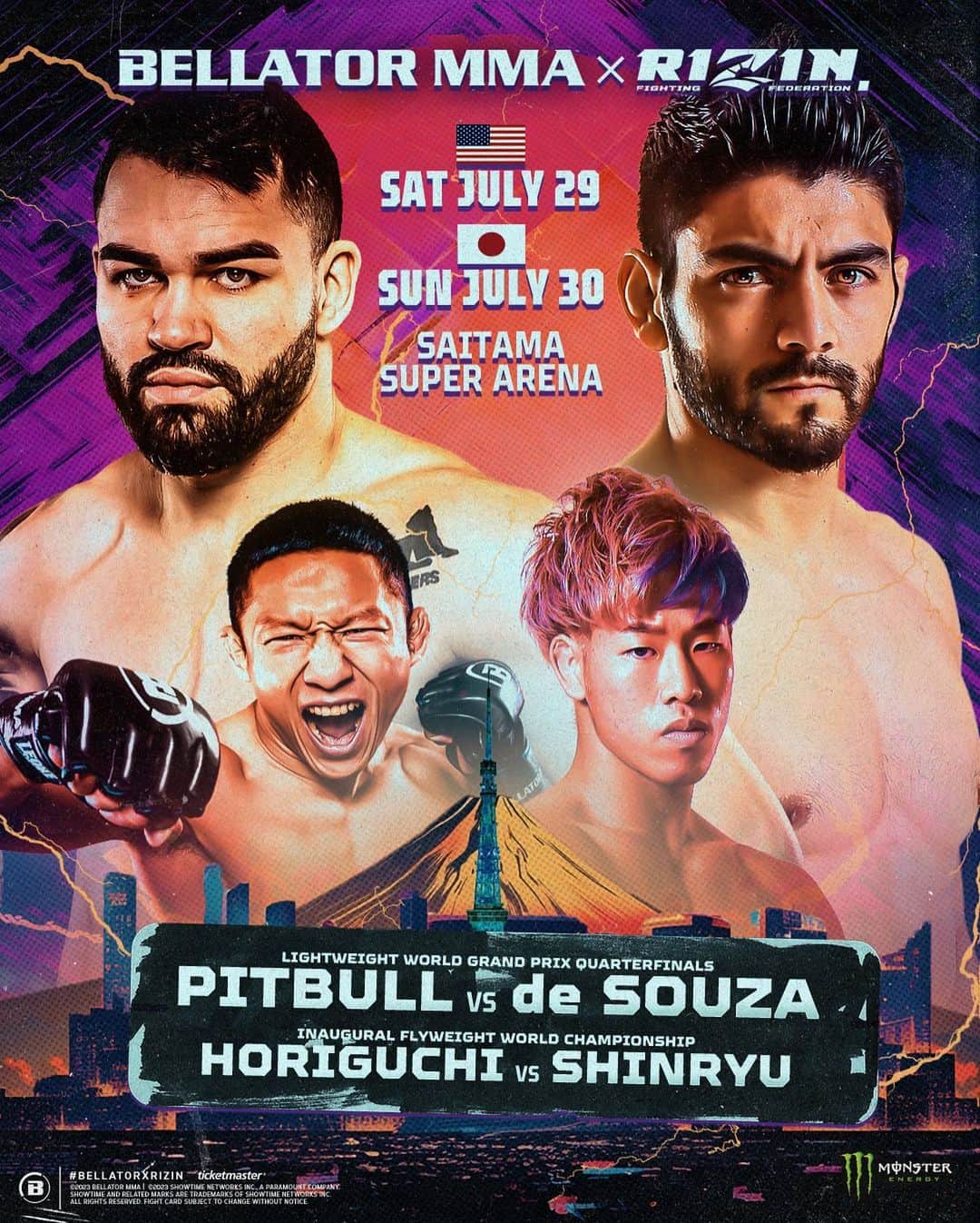 RIZIN FF OFFICIALのインスタグラム：「🚨 𝗕𝗥𝗘𝗔𝗞𝗜𝗡𝗚 𝗡𝗘𝗪𝗦 🚨  Just announced by @therealscottcoker, @ajmckee101 is out of the #BellatorLWGP. @rizin_pr lightweight champion @robertosatoshi steps in to face @patrickypitbull! 🏆  👊 #BellatorXRizin 🇺🇸 7/29 | 11pm ET/8pm PT | @shosports  🇯🇵 7/30 | 12pm JST | @unextjp_official」