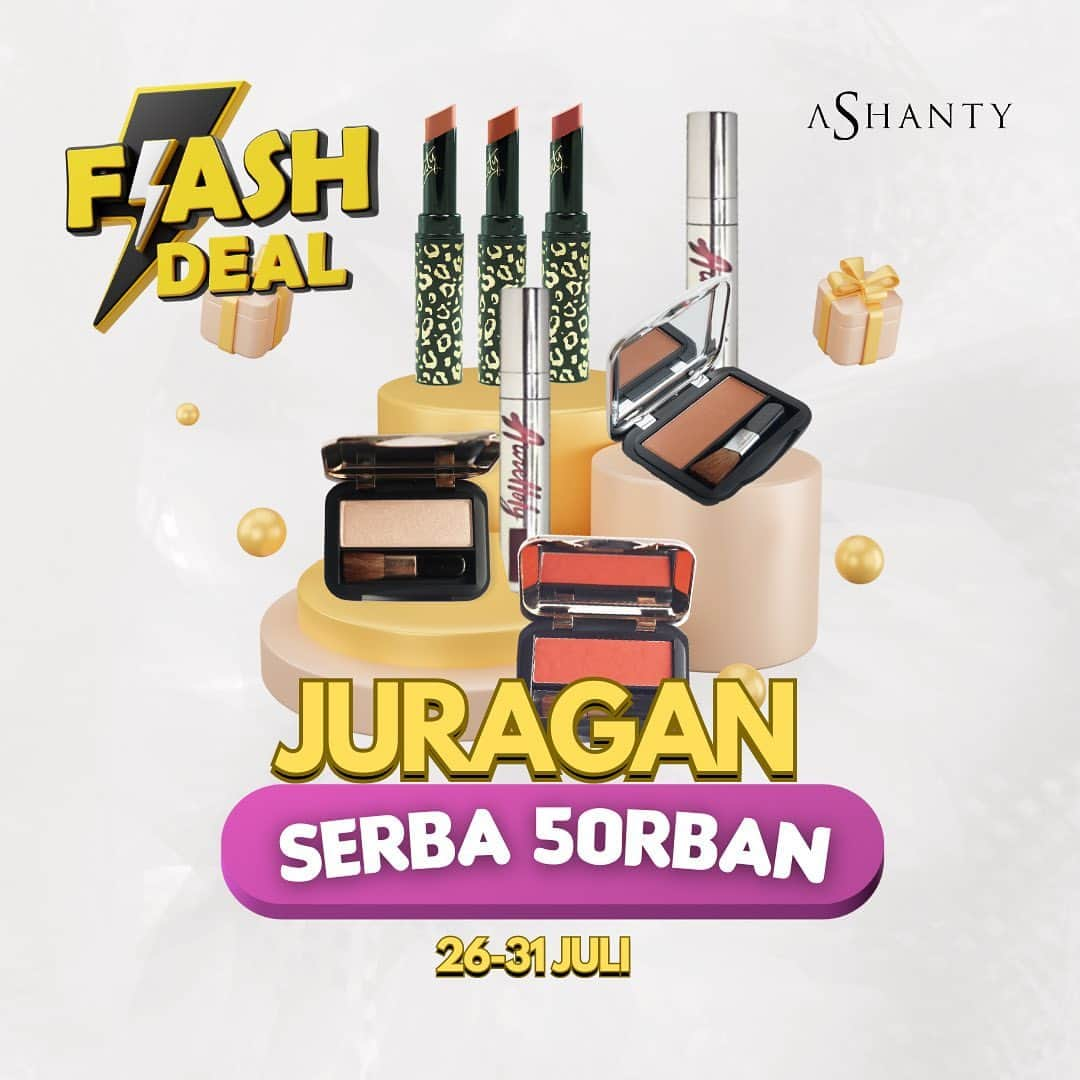 ASHANTY BEAUTY CREAM OFFICIALさんのインスタグラム写真 - (ASHANTY BEAUTY CREAM OFFICIALInstagram)「🎉PROMO JURAGAN🎉 JULI RAGAM PROMOAN  Kalian bisa dapetin produk makeup ekslusif by Ashanty hanya dengan harga 50K aja!! untuk produk apa saja, bisa tanyakan langsung ke admin kita ya!   Jangan sampai kehabisan, Dapatkan promonya sekarang juga!!!  #ashantycosmetics #ashanty_ash #cosmetics #cosmetic #makeuptutorial #rekomendasimakeup #makeuplover #lokalmakeup #makeupnatural #makeuplooks」7月26日 16時23分 - ashanty.store