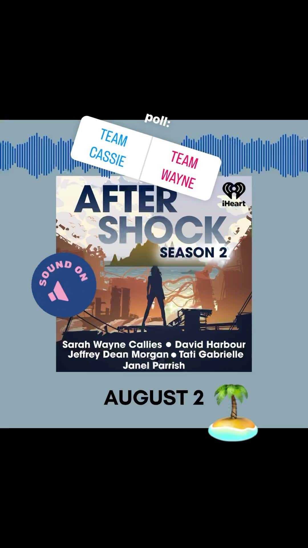 サラ・ウェイン・キャリーズのインスタグラム：「SOUND ON 🎙 aftershock season 2 teaser 🏝 new eps drop aug 2 🎧 come back to the island with us 💋  . #aftershockpodcast link in bio」