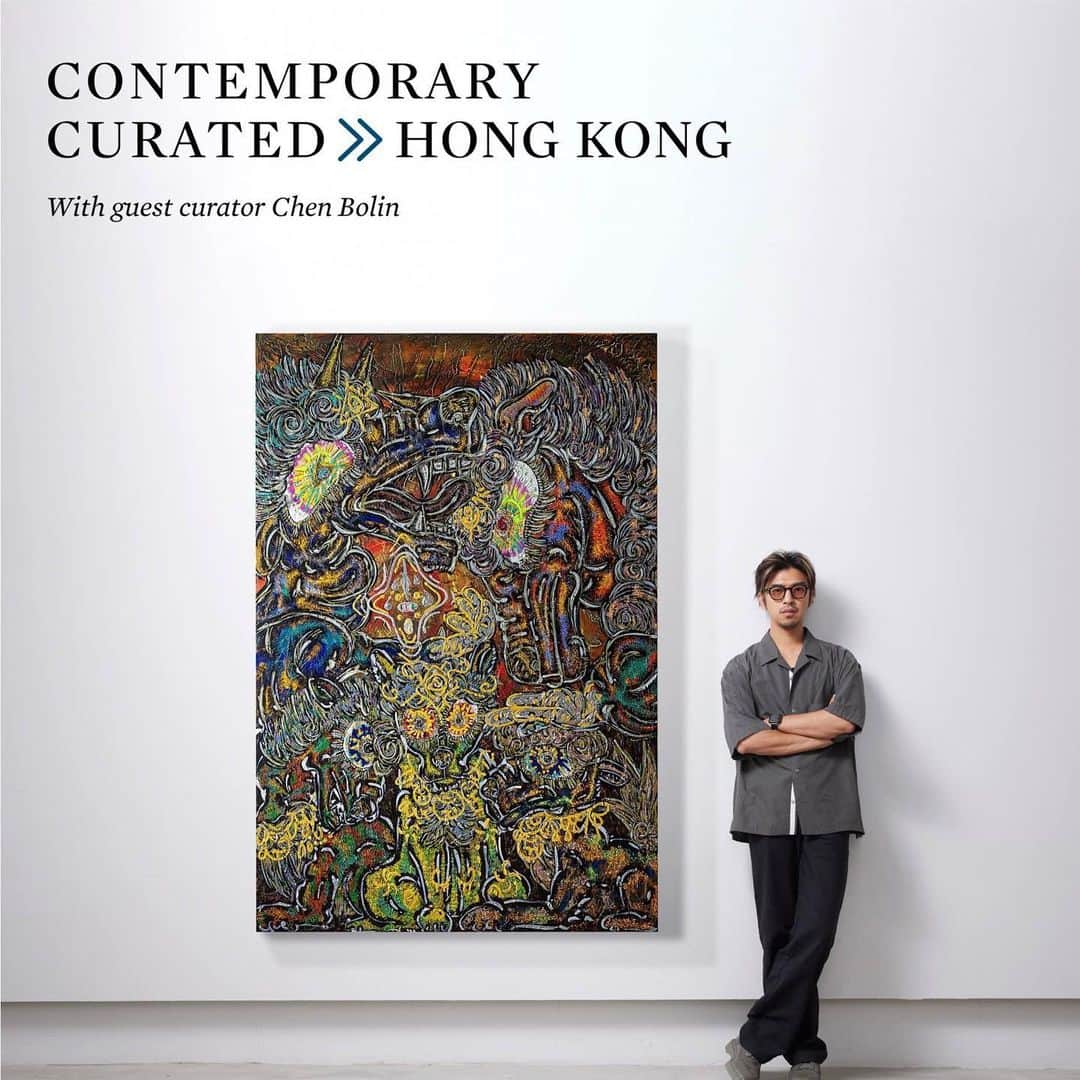 チェン・ボーリンのインスタグラム：「@sothebys  🎨Contemporary Curated >> Hong Kong   透過藝術，看見世界 ✨🌎  📍Sotheby’s Hong Kong gallery 🗓️ 27th/July 2023」