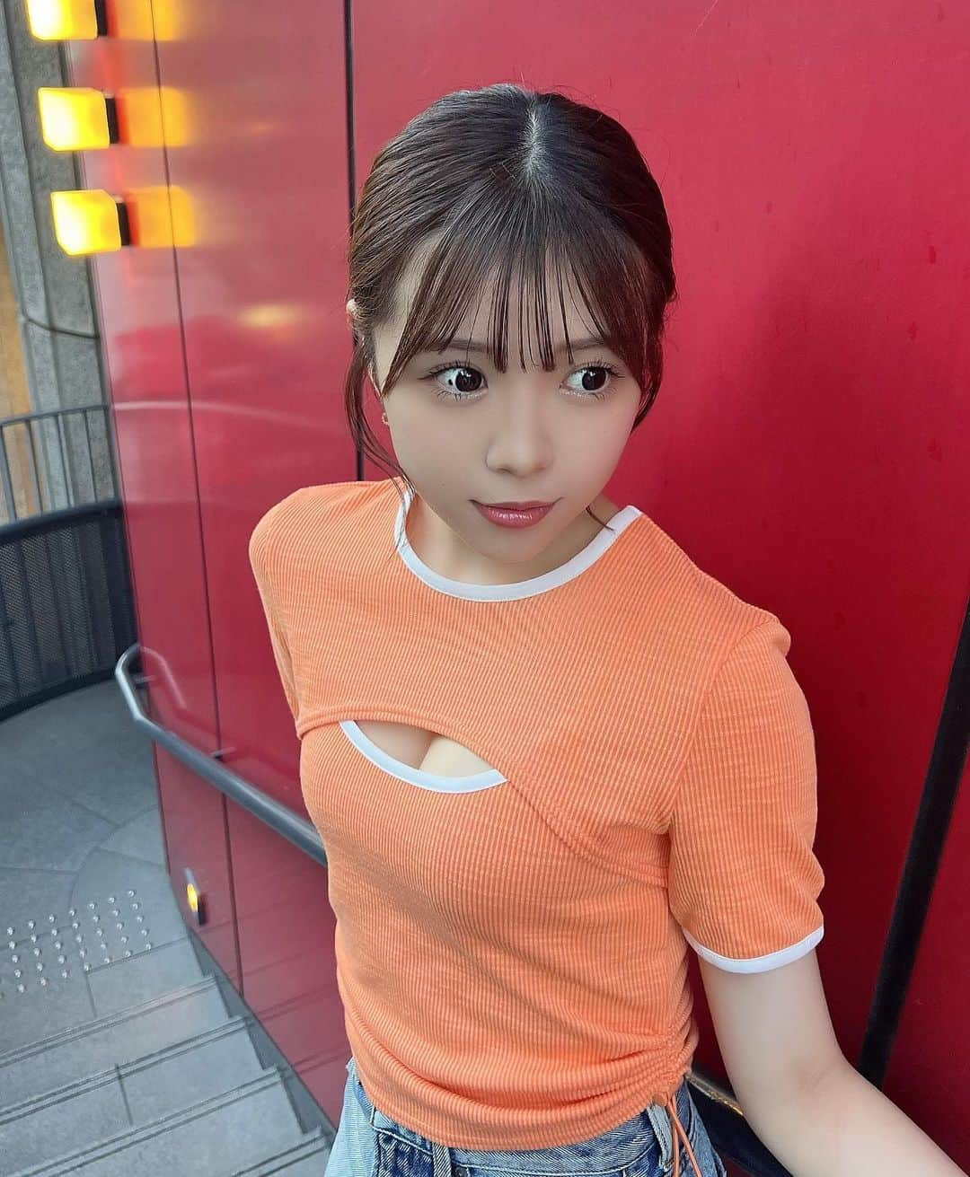 貞野遥香さんのインスタグラム写真 - (貞野遥香Instagram)「やっぱり、すき？🧡 ⁡ #ootd #低身長コーデ #全身コーデ #ファッション #fashion #私服 #EMODA #エモダ #アイドル #idol #nmb48」7月26日 20時53分 - _haruka_sadano06