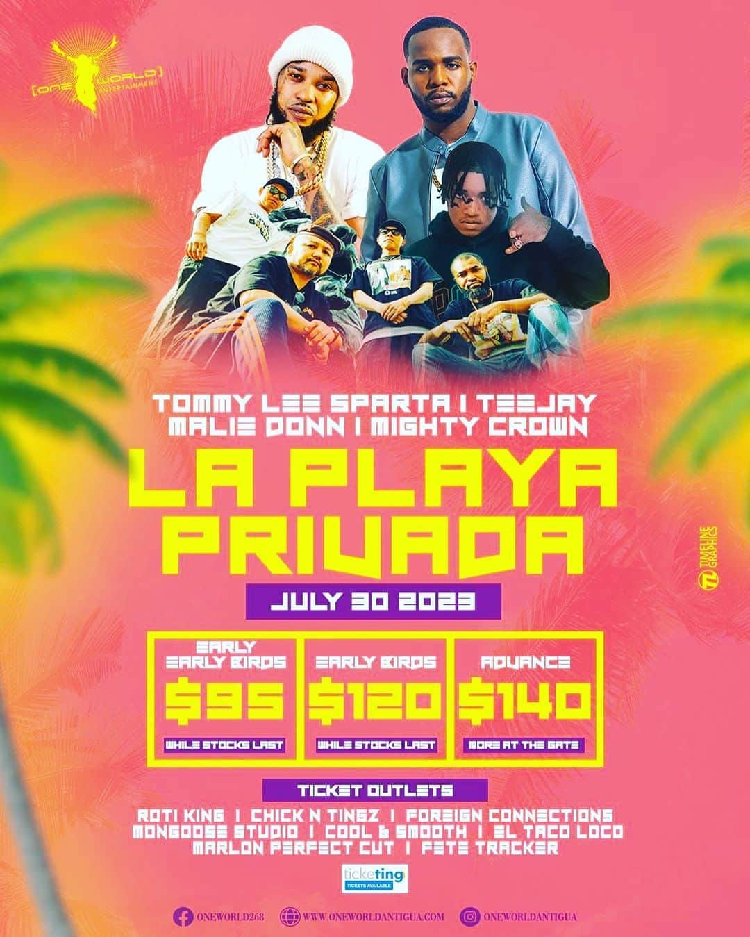 mastasimonのインスタグラム：「Mighty Crown Last Performance in Antigua !! La Playa Privada ! July30th   Tommy Lee / Teejay / Malie Donn   ダンスホール最前線 今旬のダンスホールアーティストと 俺らの最後のアンティグア さあぶち上げますか！  #mightycrown #tommyleesparta #teejay #antigua」