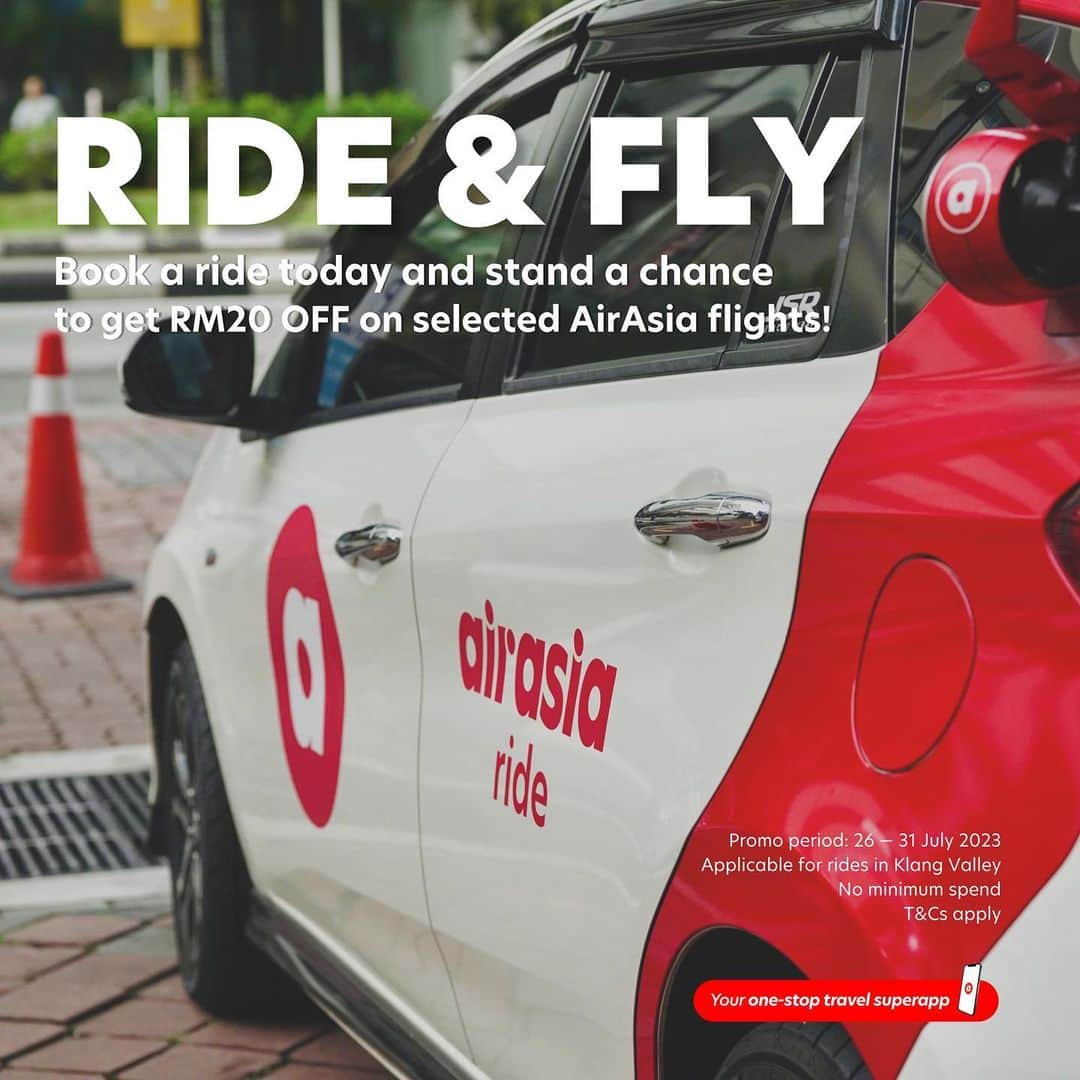 エアアジアさんのインスタグラム写真 - (エアアジアInstagram)「It's time to save on your rides! 🚘📲✨  Get RM3 OFF* your airasia ride with promo code [TIGA]. Unlimited redemptions until 31 July 2023. Plus, you could also win RM20 OFF AirAsia flight vouchers! ✈️ T&Cs apply.  #airasiaride #airasiasuperapp #exploretheworld #rideandfly」7月26日 21時57分 - airasiasuperapp