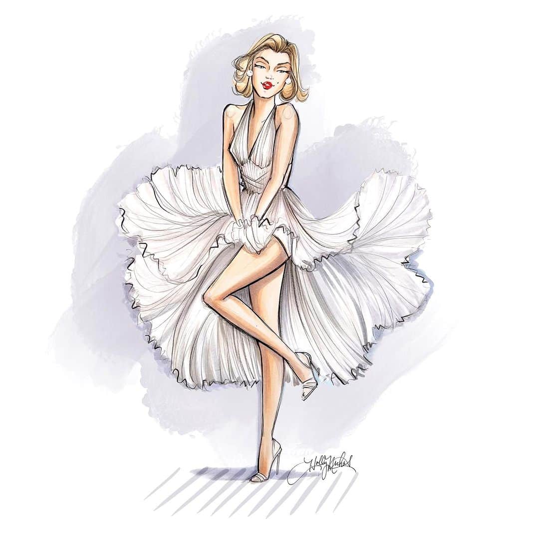 Holly Nicholsさんのインスタグラム写真 - (Holly NicholsInstagram)「Marvelous Marilyn 🥰💕 #marilyn #marilynmonroe #copicmarkers #fashionillustration #copic」7月26日 22時08分 - hnicholsillustration