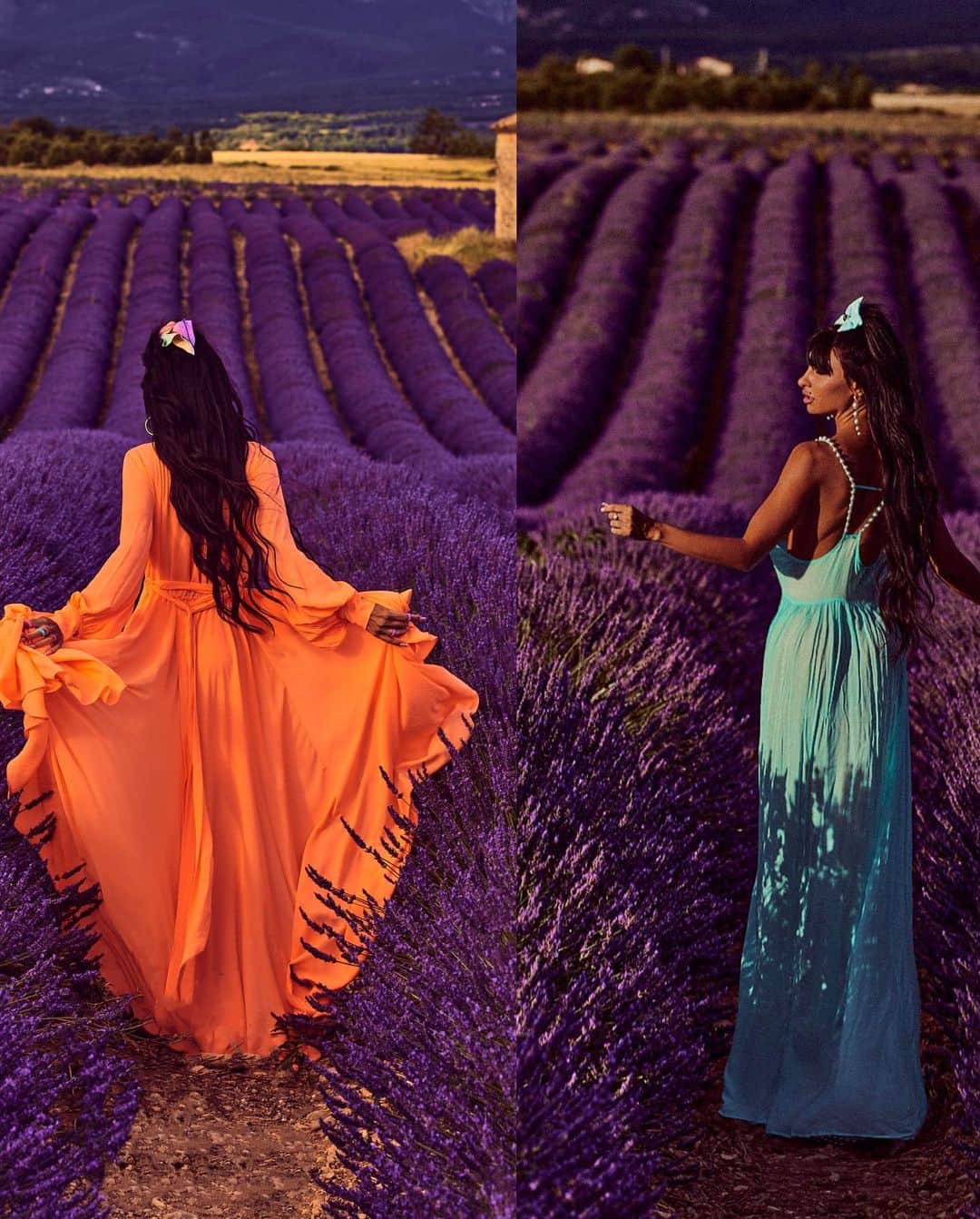 イリーナ・イワノワのインスタグラム：「Are you TEAM ORANEG or TEAM TURQUOISE? Lavender fields in Provence, France has been on my bucket list. Another dream come true ✅🇫🇷」