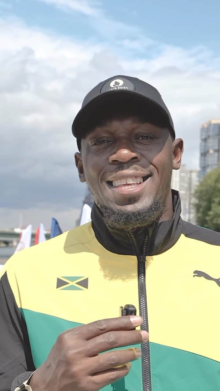 ウサイン・ボルトのインスタグラム：「9,58sec is... too fast to talk about #Paris2024 ⚡️⚡️ @usainbolt」