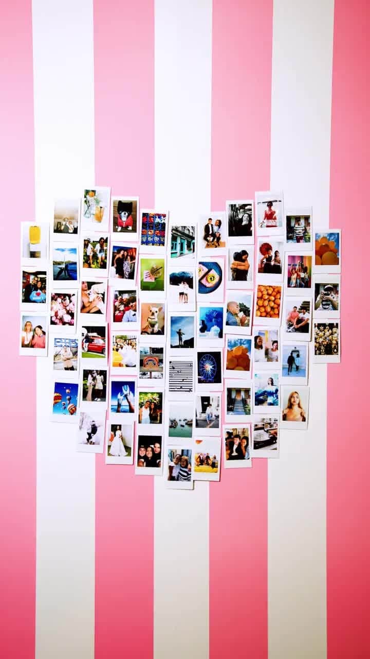 Fujifilm Instax North Americaのインスタグラム：「This is your sign to start a heart print wall 😉💖⁠ .⁠ .⁠ .⁠ #DontJustTakeGive⁠ #InstaxMiniFilm⁠ #PrintDecor」