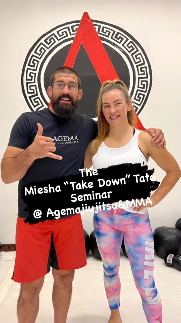 ミーシャ・テイトのインスタグラム：「The @mieshatate seminar @agemajiujitsu was incredible!! Thank you, Miesha and Johnny 👊🏽👊🏽 . #mma #seminar #mieshatate #agemajiujitsu #ufc #ufc291 #utah」