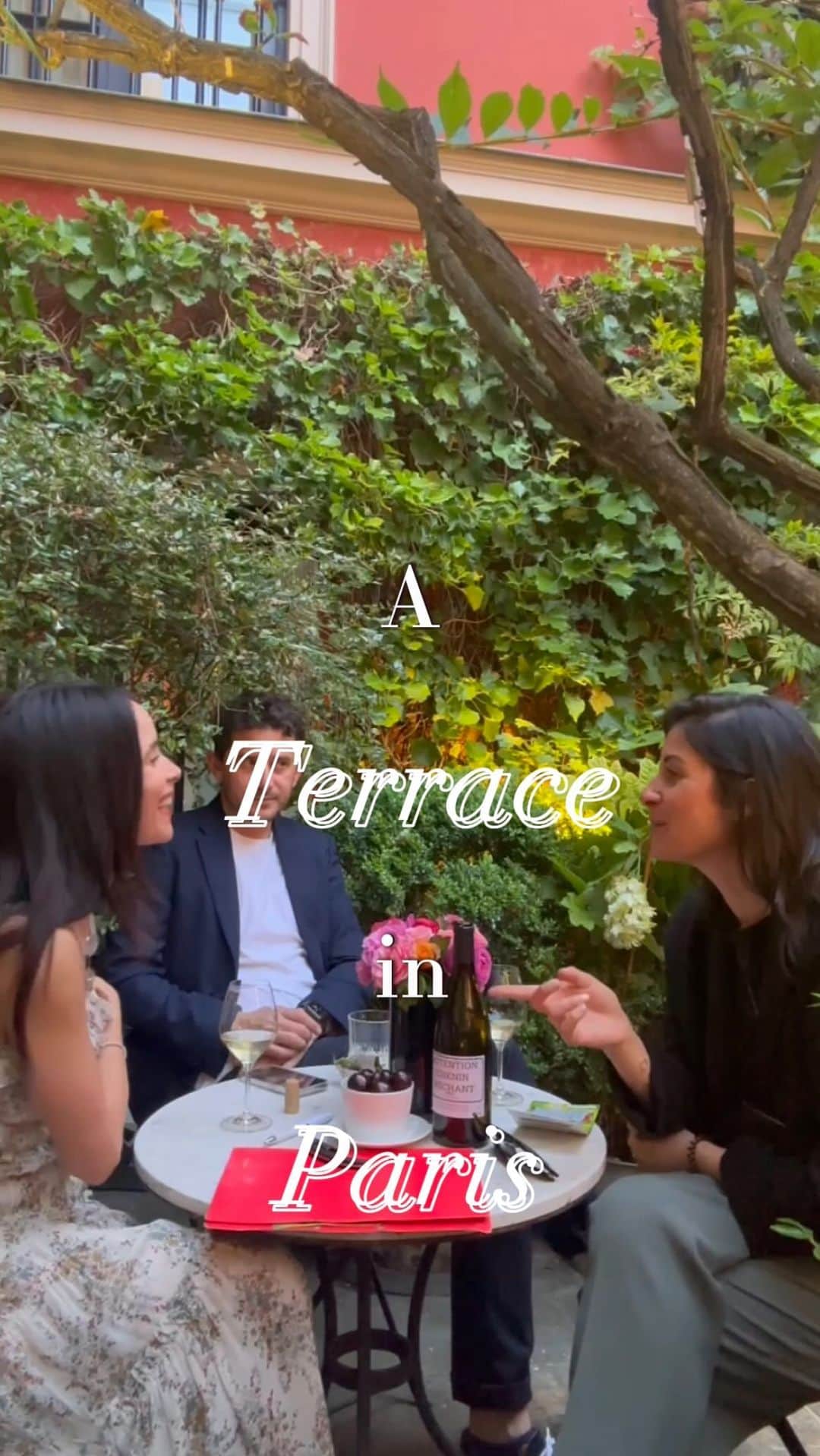 アビゲイル・スペンサーのインスタグラム：「Should I host a show called « A Terrace in Paris » ? Where I bring my friends on to talk or not talk… and drink Champagne. And scratch lotto tickets. On a terrace. In Paris. Would you like to hear what we are talking about?   Thank you to my first guests & most special friends @rosetutera & @benjromain for letting me film us.」