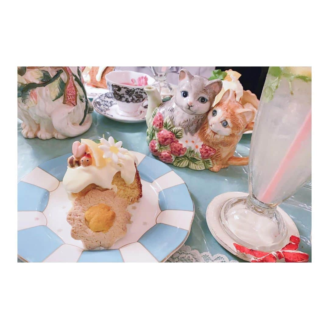 藤城リエさんのインスタグラム写真 - (藤城リエInstagram)「⁡ ⁡ ⁡ 🌼Marguerite Honey Summer🌼 ⁡ 翠さんのコラボケーキセットをいただきに 目白にあるカフェ、アコリットさんへ🍽️ˎˊ˗  ⁡ 美味しい！可愛い！の癒し空間でした🐝³₃ ⁡ ⁡」7月27日 6時00分 - fujishirorie