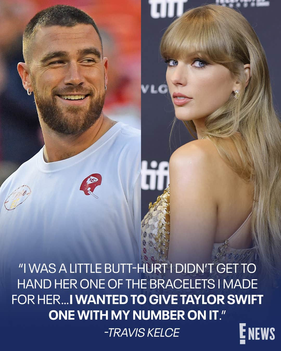 E! Onlineさんのインスタグラム写真 - (E! OnlineInstagram)「Shake it off, Kelce. 😅 The Kansas City Chiefs star shares how he fumbled his attempt to give Taylor Swift his number during the #ErasTour—link in bio. (📷: Getty)」7月27日 6時00分 - enews