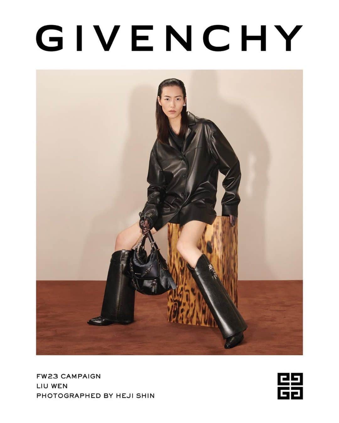 リウ・ウェンのインスタグラム：「New campaign for @givenchy. Thank you @matthewmwilliams @dmcasting for the opportunity and @carineroitfeld @edouardrisselet @hejishin @stephane_marais_officiali @garygillhair for your time! 🖤」