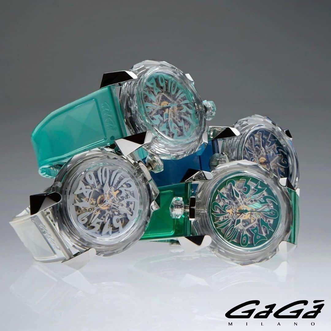 GaGa MILANO 公式 アカウントのインスタグラム：「GaGa MILANO 46MM Crystal Collection  細やかに動くオートマティックムーブメントを目で見て楽しめるスケルトンダイアルが特徴的でもある【クリスタルコレクション】  ベゼルのクリスタルとスケルトンダイアルのコラボレーションが涼しげな腕元を演出します。  GaGa MILANOの新作コレクションでこの夏を彩りましょう。  詳細は各店舗、またはプロフィールTOPの公式オンラインストアよりお気軽にお問い合わせください。  ◆Official Online Store◆ www.gagamilano.net  Omotnsando(Tokyo)表参道店 TEL:03-6447-2974  Shinsaibashi(Osaka)心斎橋店 TEL:06-6226-8895  #GaGaMILANO #ガガミラノ #gagamillano」