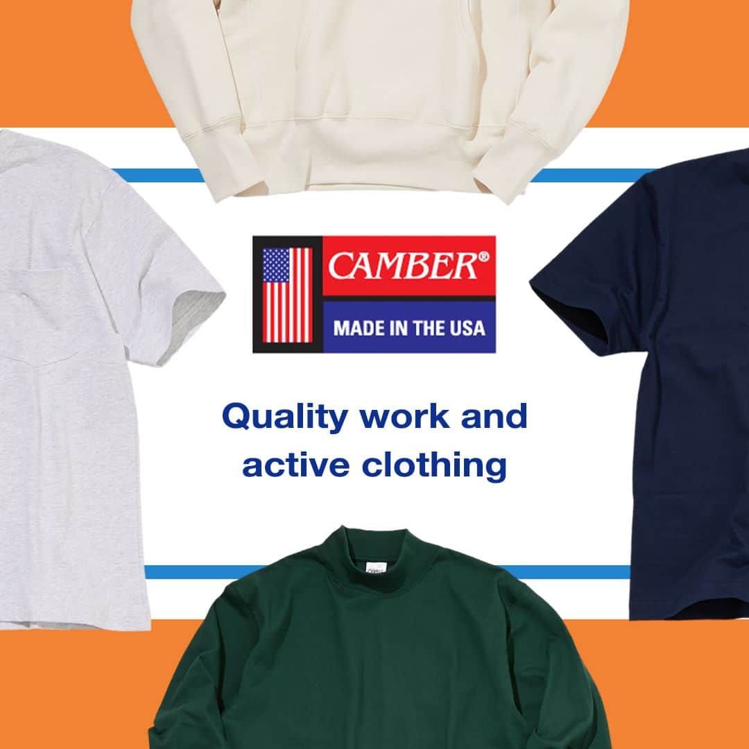 ハリウッドランチマーケットのインスタグラム：「頑なにアメリカのクラフトマンシップにもとづいた、CAMBERからこだわりのアイテムをご紹介。Tシャツからスウェットまで通年着用いただけます。  詳細は @seilin_official ストーリーズハイライト"FEATURE" または、SEILIN ONLINE SHOPよりご覧いただけます。 https://www.hrm-eshop.com/shop/pg/12023-camber-collection/  ------------------------------- (Dear international customers) We offer international shipments. Please visit SEILIN ONLINE SHOP to make purchases. -------------------------------  #camber  #キャンバー  #聖林公司 #seilin」