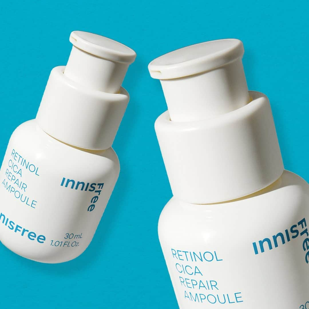 innisfree official (이니스프리) さんのインスタグラム写真 - (innisfree official (이니스프리) Instagram)「ㅤㅤㅤ Trouble all in one care RETINOL CICA DUO  갓 생긴 트러블*과 잡티 흔적을 케어하는 #레티놀시카흔적앰플  피부 방어력을 강화해 피부 본연의 힘을 길러주는 #레티놀시카흔적장벽크림  함께 사용 시, 손상 피부 장벽** 136% 개선! 듀오템으로 #트러블끝장케어 해 보세요!  이니스프리 레티놀 라인 중 여러분이 선호하는  #트러블끝장케어 아이템은 무엇인가요?🩵  Your all-in-one solution for early stages of skin troubles* and dark spots #RetinolCicaRepairAmpoule   #RetinolCicaBarrierDefenseCream boosts the skin's defense power and enhances its natural strength  When used together, it demonstrates a remarkable 136% improvement in damaged skin barrier! Put an #EndToYourSkinTroubles with this powerful skincare duo!  Which product in the INNISFREE retinol lineup puts an #EndToYourSkinTroubles?🩵  *건조, 붉은기(외부 자극으로 인한 일시적 붉은기), 민감, 모공, 울퉁불퉁 피부결, 과다 각질 **크림 단독 대비, 크림 + 앰플의 장벽 개선 수치(물리적 자극에 의해 손상된 피부 장벽, 일시적 결과에 한함)  *Dryness, redness(temporary redness due to external stimulation), sensitivity, pores, uneven skin texture, and excessive dead skin cells. ​**Barrier improvement level compared to cream alone, cream + ampoule(skin barrier damaged by physical stimulation, limited to temporary results).」7月27日 18時00分 - innisfreeofficial