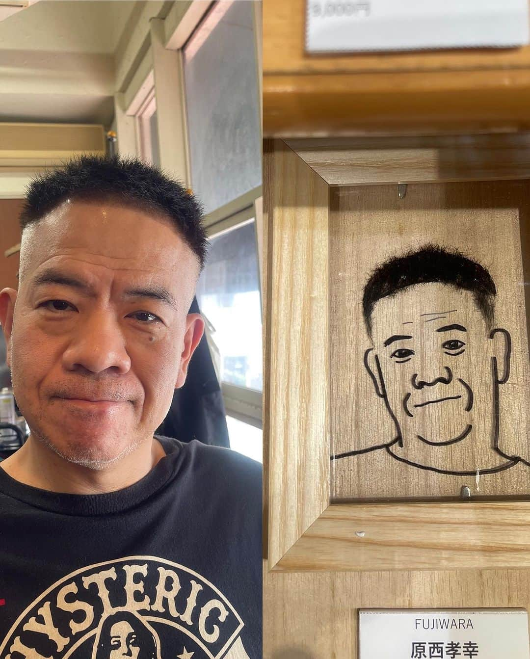 杉本知香さんのインスタグラム写真 - (杉本知香Instagram)「昨日、銀シャリ鰻くんの個展に行って来ました😆 名前のついた引き出し開けて見る展示が楽しかった🤣 今朝原西さん来たので並べてみたら そっくり過ぎでした🦍🎶 ラフォーレ原宿の入り口右側の階段下りた0.5F 愛と狂気のマーケットで7/31(月)まで やってるので是非😆  #中目黒美容室 #FUJIWARA原西#原西ゴリラ #銀シャリ鰻#銀シャリ #毛顔絵展 #ラフォーレ原宿#愛と狂気のマーケット」7月27日 18時34分 - sugimotoc