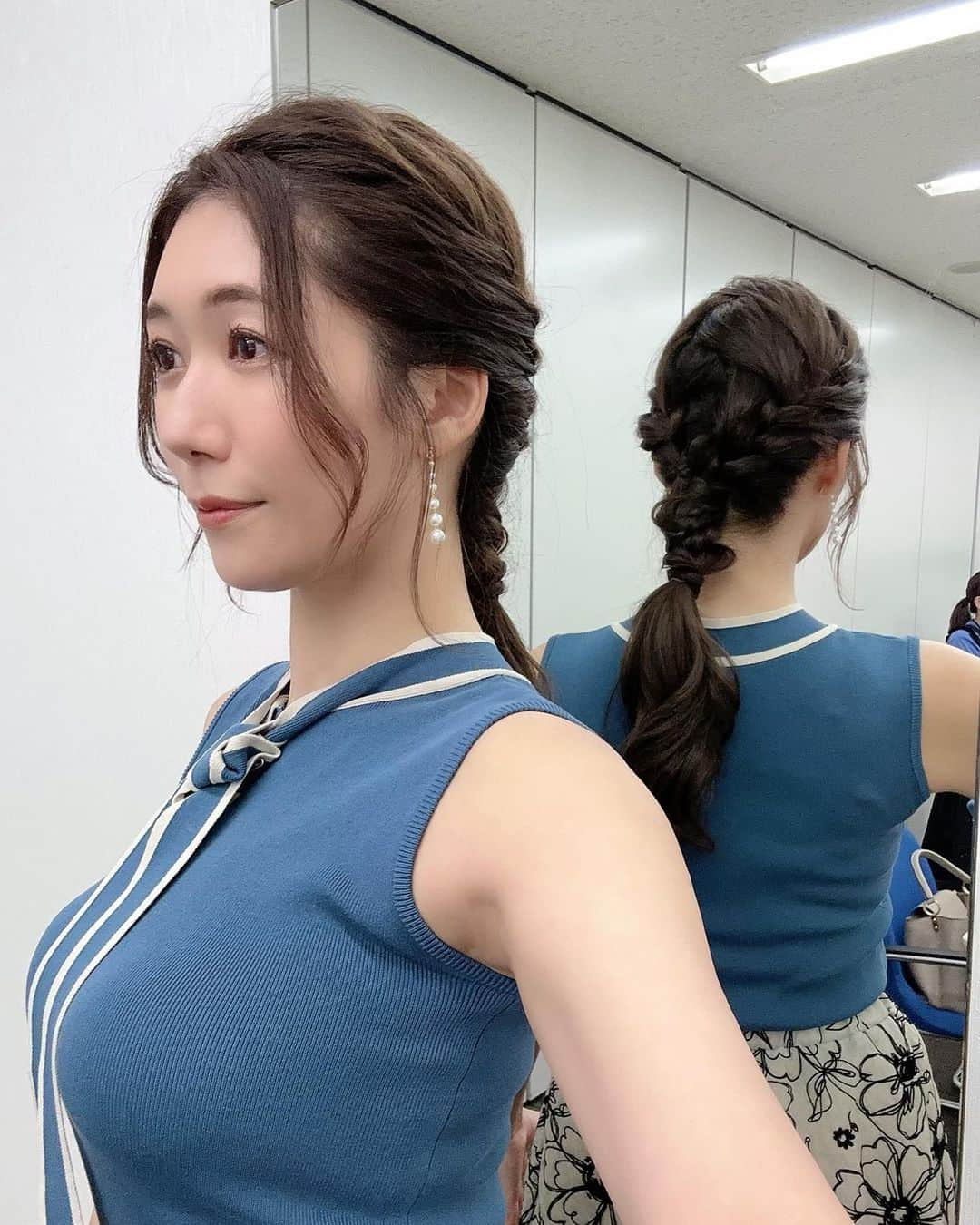 穂川果音さんのインスタグラム写真 - (穂川果音Instagram)「hair style  編み下ろしヘアだよ！  #ヘアアレンジ　#編み下ろし　#編み下ろしアレンジ #アベプラ　#hairarrange #イヤリング　#」7月27日 20時11分 - hokawakanonn