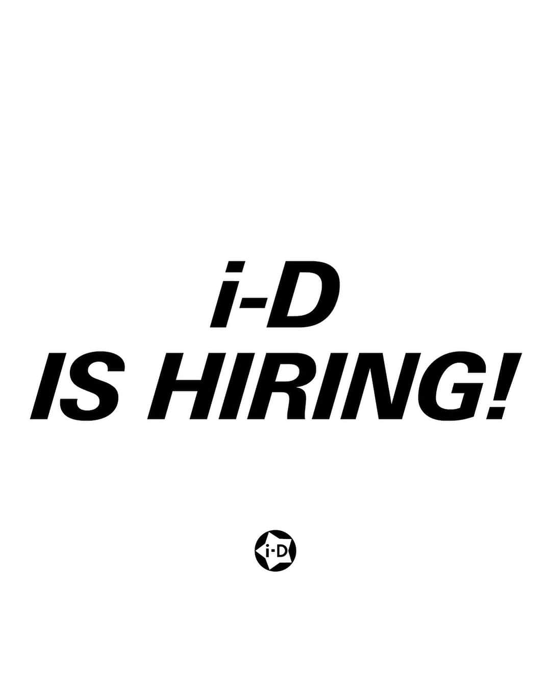 i-Dさんのインスタグラム写真 - (i-DInstagram)「We're looking for a Social Editor based in London to join the i-D team! 🚨⁣⁣⁠ ⁣⁣⁠ Swipe for details on how to apply. ➡️⁣⁣⁠ ⁣⁣⁠ i-D is an inclusive employer and welcomes applications from all backgrounds. If you are from an underrepresented background we highly encourage you to apply.」7月27日 20時57分 - i_d