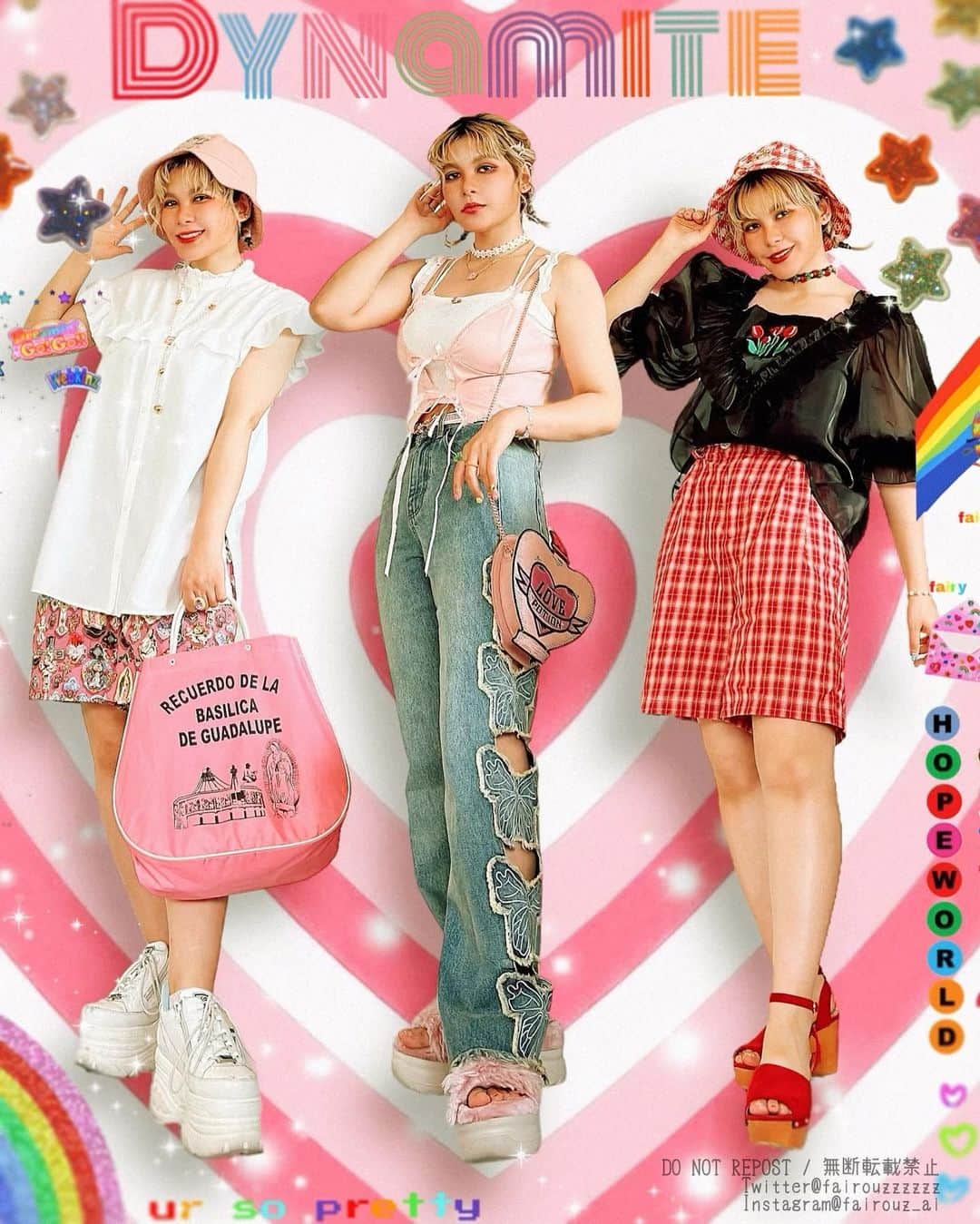 のインスタグラム：「最近の服💞 全部同じ髪型、同じポーズだった ピンクと赤大好き〜！あと紫が好き  #fairouzai #ファイルーズあい」