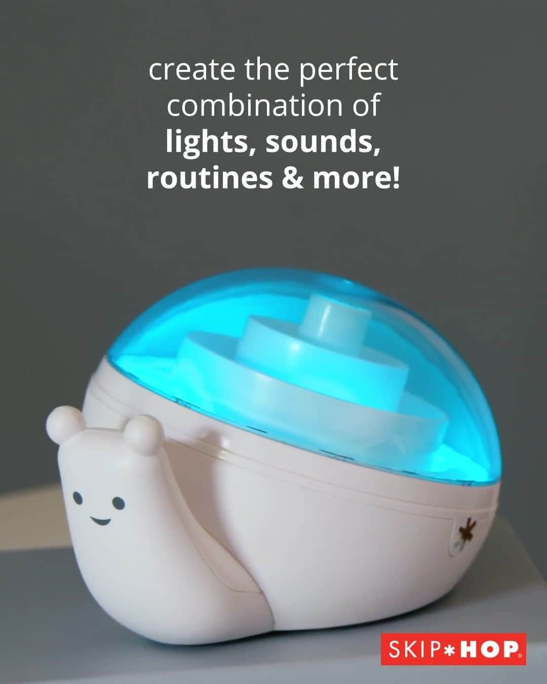 Skip Hopのインスタグラム：「Meet our NEW 3-in-1 Smart Snail Sound & Routine Machine! 🐌 The app-enabled must-have helps keeps kids' sleep & routine schedules on track—morning, noon & night! 🙌」