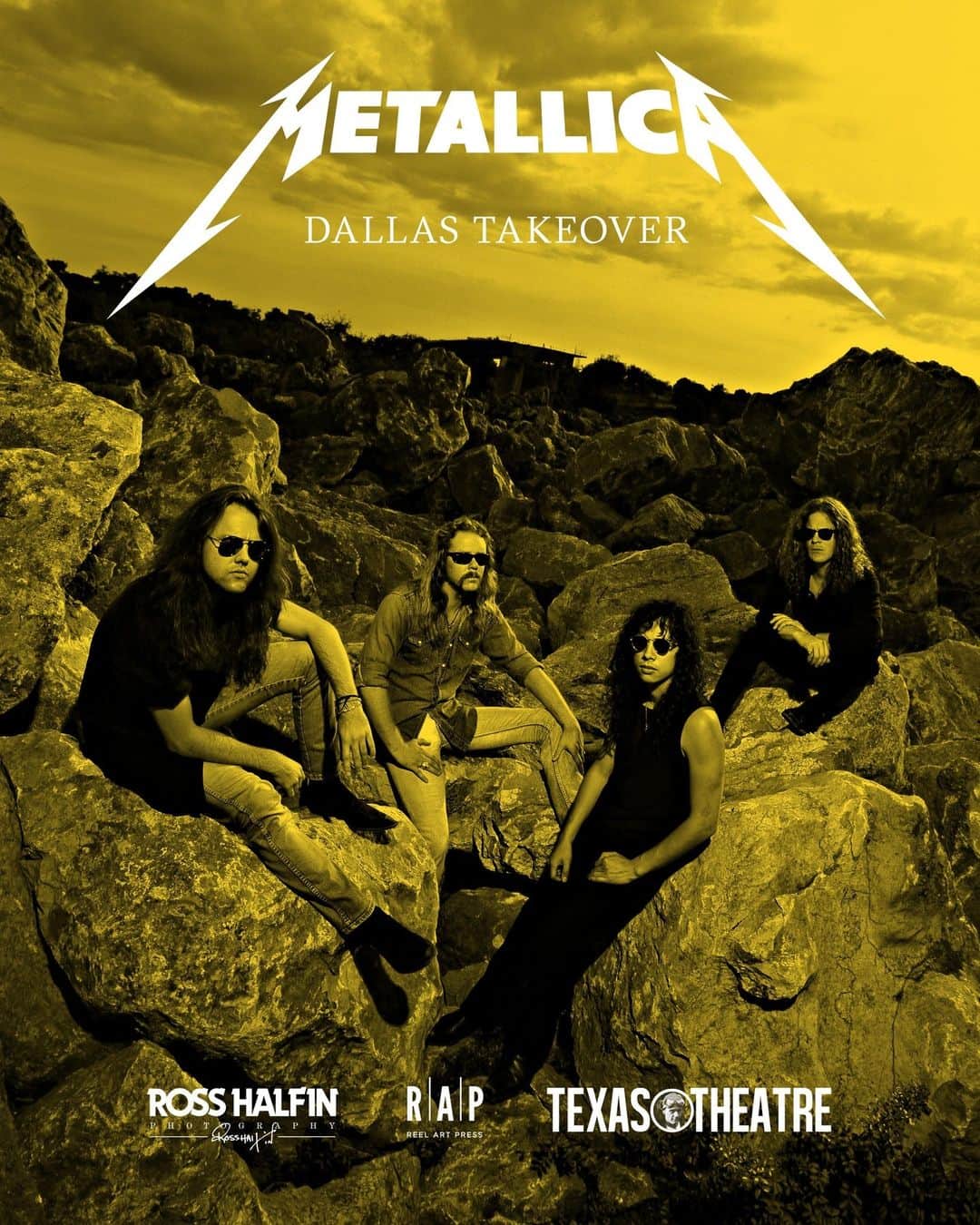 メタリカのインスタグラム：「Dallas! Join photographer @rosshalfin in conversation with So What!’s @steffyspurs to discuss Halfin’s latest book, “Metallica: The Black Album in Black & White” on Saturday, August 19, during our Dallas Takeover at Texas Theatre. The event will include a Q&A as well as a book signing.  Get tickets 🎫  Link In Bio」