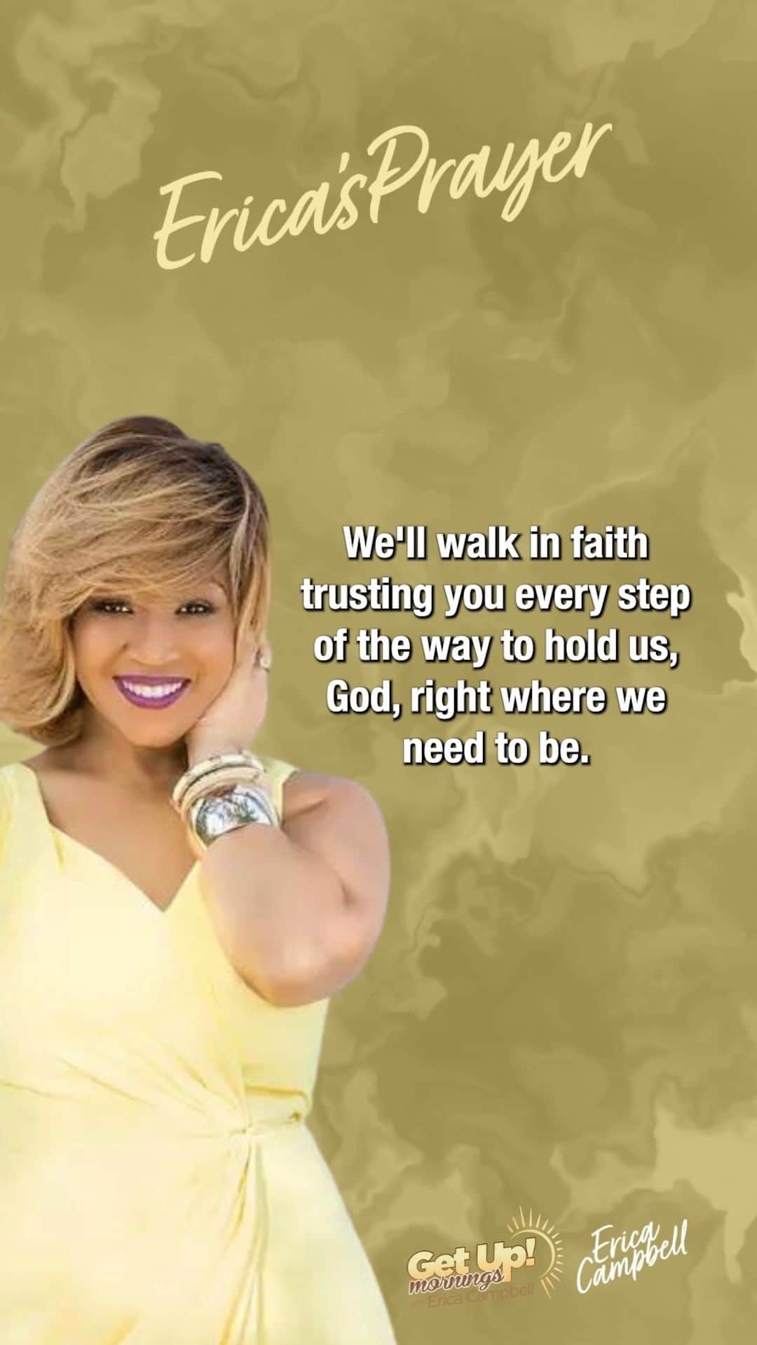 エリカ・キャンベルのインスタグラム：「Lead us and guide us. We can't do it without you, but God, we can do all things through Christ that gives us strength. And so we thank you for strength.   #EricaCampbell #EricasPrayer #GetUpErica」