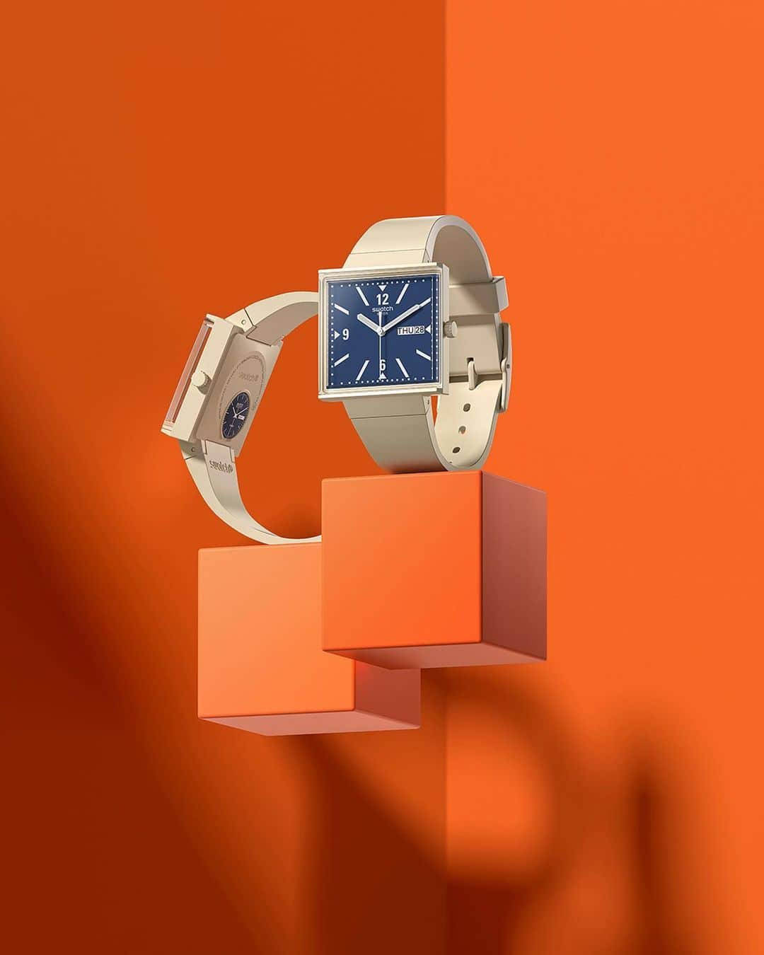 Swatchのインスタグラム：「Dare to be square ⬜ Available for pre-order now! #SwatchWhatIf #SwatchBIOCERAMIC」