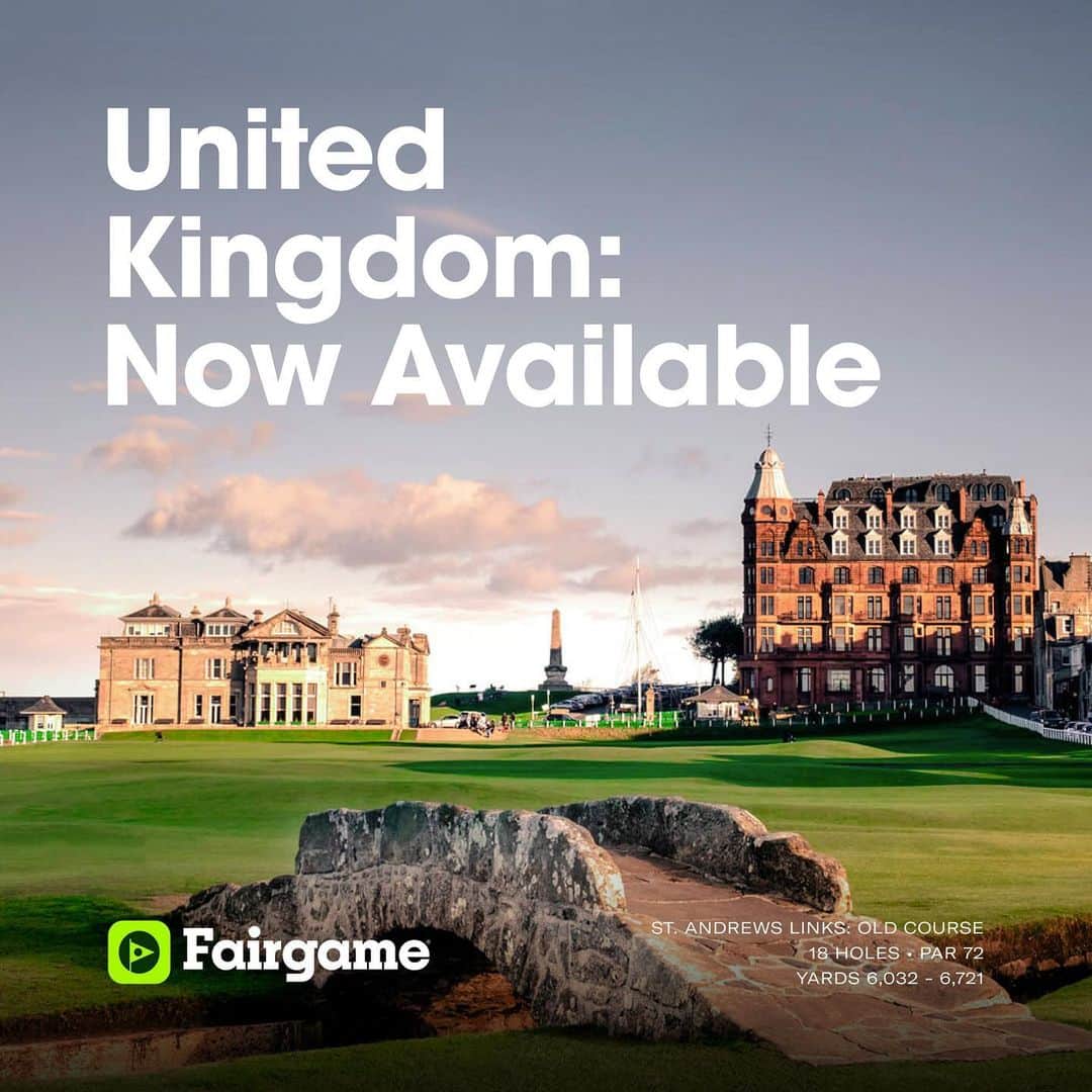 アダム・スコットのインスタグラム：「Hello UK! We can’t wait to see you on Fairgame. Hit the link in bio to download the app. #fairgamegolfapp」