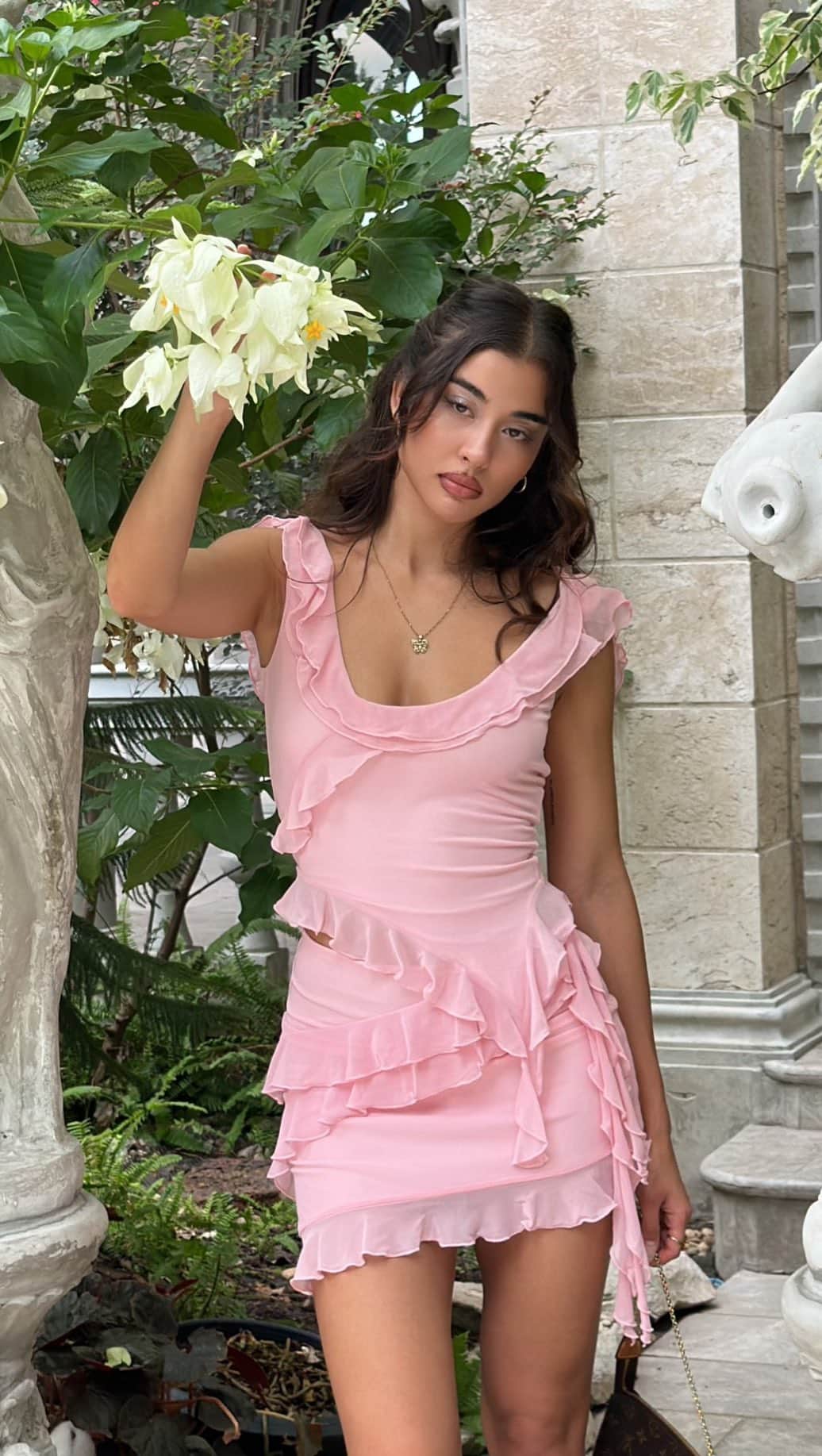 tiger Mistのインスタグラム：「She IS the moment. @lena_helenabusch in the Stormi Top + Skirt. 🤍」
