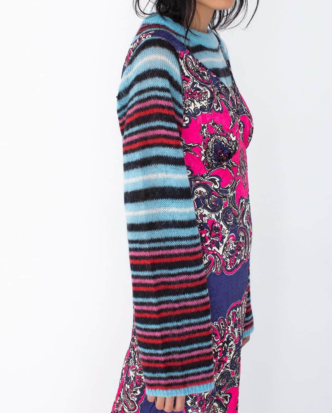 ノーマ ティーディーさんのインスタグラム写真 - (ノーマ ティーディーInstagram)「NOMA t.d. 23FW  #36 'COME TOGETHER'   Multi Stripe Mohair Knit」7月28日 9時33分 - noma_textiledesign