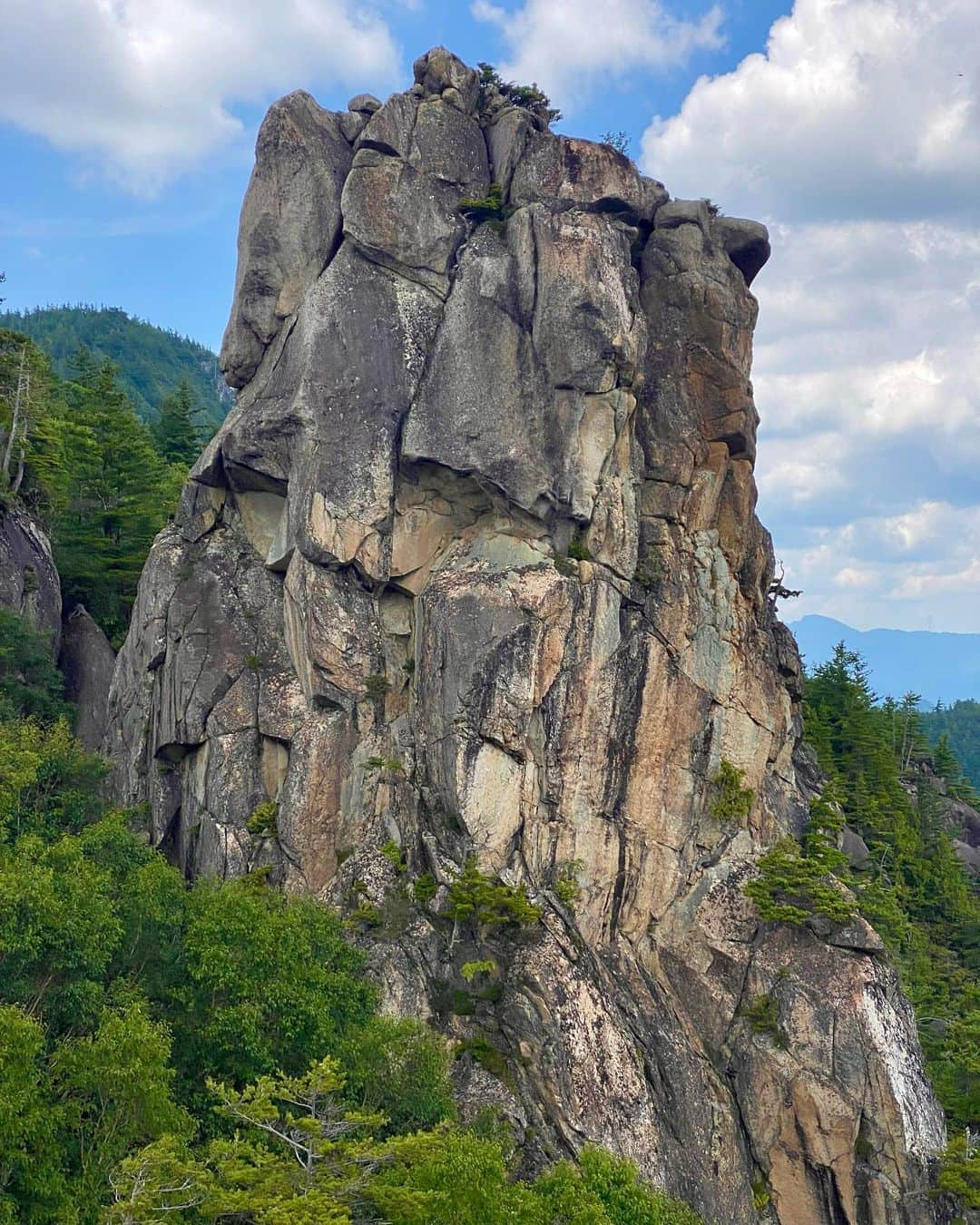 安間佐千のインスタグラム：「Which line do you want to climb?  岩の節理があちこちに走るこの岩峰はほとんど手付かずの状態で僕の前に現れた。無数のクラックがあるこの岩には無限のラインの可能性がある。まるで岩に「君たちはどう登るか」と問いかけられているようだ。僕はど真ん中をグランドアップで攻めた。掃除されていない壁はやや脆く浮石もあり、簡単なものの緊張感がある。慎重に高度を稼ぎ、最上部の最も見映えするクラックに辿り着いた。傾斜のあるワイド気味のクラックはトラッド経験の浅い僕にとっては非常に難しく、ここでテンションしてしまう。エイドアップしながら傾斜を超えても、岩茸と苔の生えたスラブは僕を唸らせるのに十分で、最高に充実感のあるクライミングを味わって岩峰に立つことができた。その後は懸垂して掃除をし、いざレッドポイントトライ。しかし激しい雷雨が来て自分も岩も濡れ、次回に持ち越しとなった。  Which line do you want to climb?  This peak appeared to me almost untouched, with crack running all over the place. With countless cracks, the possibilities for lines are endless. It was as if the rock was asking me, "How do you climb?” (Imitation of the title of Hayao Miyazaki's last film work ). I tried the middle of the rock with a ground-up. The unclimbed wall was a bit fragile and had some floating rocks, making it easy but tense. After carefully gaining altitude, I reached the best looking crack at the top. The wide, sloping crack was very difficult for my inexperienced trad climber, and I fell. Even after aiding up this part, the rock mushrooms and mossy slabs were enough to make me fight hard, and I was able to stand on the summit with big fulfilling climbing experience. After that, I rappelled and cleaned up, and then it was time to try Red Point. However, a heavy thunderstorm came, so I and the rock got wet, and I had to leave it for the next time.  Photos by @climb_with_himalaya   @adidasterrex  @fiveten_official  @petzl_official  @newhale_japan  @newhale_climbing  @carbongrip  #アルテリア  #小川山  #開拓」