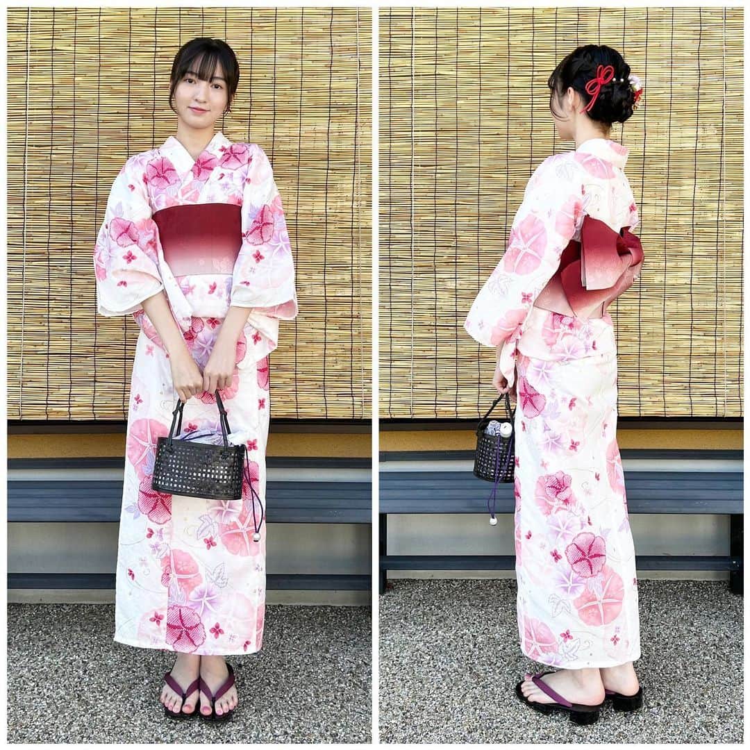 山本紗衣のインスタグラム：「＊ 夏祭り行ってきたよ♪ 花火きれいだったな〜🎆 ・ ・ ・ #浴衣 #浴衣ヘア #夏祭り #花火大会 #jk #fjk #山本紗衣」