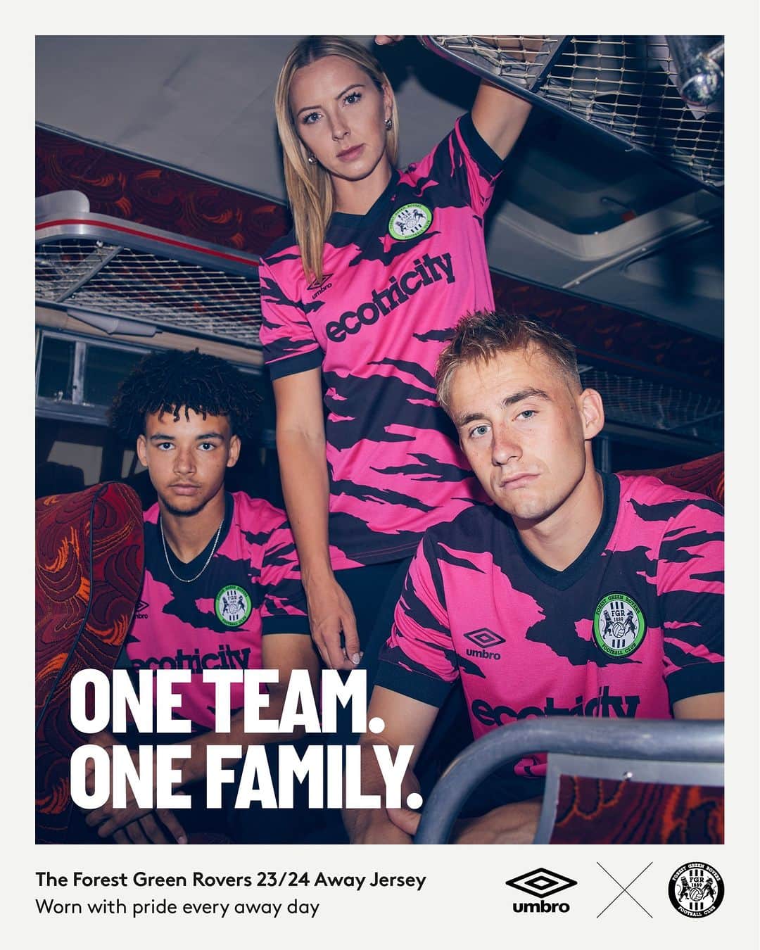 UMBROのインスタグラム：「One Team. One Family.  @fgrfc_official 23/24 Away jersey. Worn with pride every away day.  Available now via umbro.co.uk  #umbro #wearefgr #forestgreenrovers #thisisourgame」