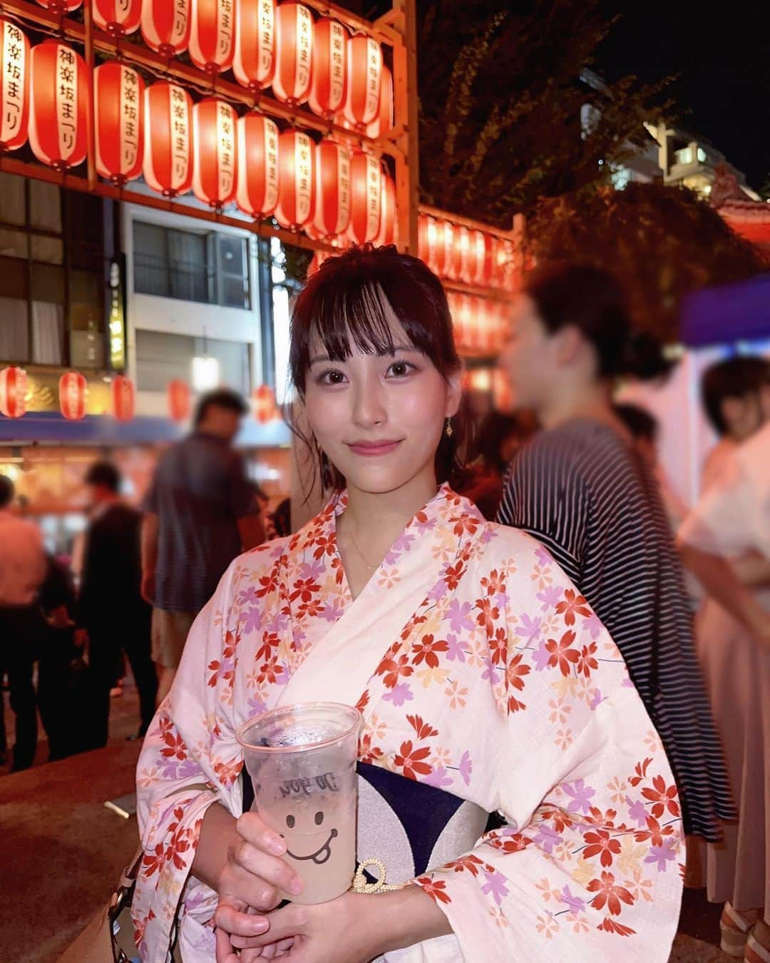 森田真理華さんのインスタグラム写真 - (森田真理華Instagram)「神楽坂祭り 4年ぶりの浴衣ー🩷🍋」7月28日 18時11分 - marika__morita