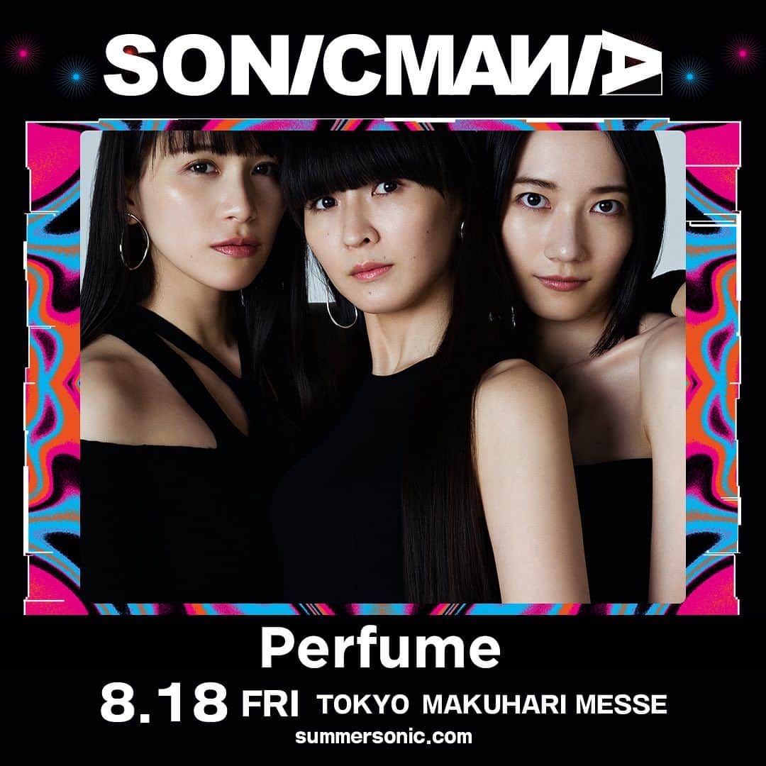 サマーソニックのインスタグラム：「◤ Perfume ◢ あ～ちゃん・かしゆか・のっちからなる3人組ユニット。  #サマソニ 常連の彼女たちですが、 #sonicmania 出演はなんと6年ぶり🥰🪩  ニューアルバム『PLASMA』を引っさげた全国ツアーと、Primavera Sound✈️🇪🇸を含む海外公演を経てさらにパワーアップしたステージを見せてくれそう💃🏻💃🏻💃🏻」