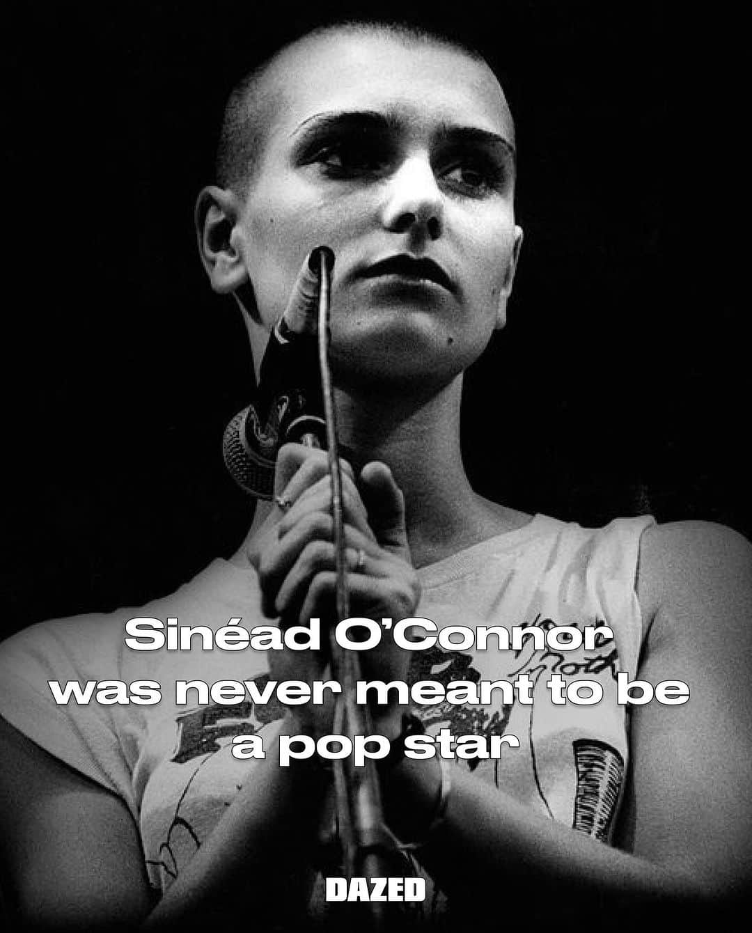 Dazed Magazineのインスタグラム：「Sinéad O’Connor was never meant to be a pop star. It wasn’t part of her plan. “I was really a protest singer,” O’Connor, who has died aged 56, would say. ⁠ ⁠ More than that, she was a troublemaker, a trailblazer, a wicked sense of humour, a rarified figure of defiance in conservative Ireland, an Irish woman who aligned herself with the causes and movements of the most marginalised at her own expense, time and time again.⁠ ⁠ On the site, we look at the endless lessons to be learned from the late, great singer – namely to live boldly, with kindness, and to never stop speaking truth to power.⁠ ⁠ Tap the link in bio to read more 🔗⁠ ⁠ 📸 #SineadOConnor by Michel Linssen/Redfern⁠」