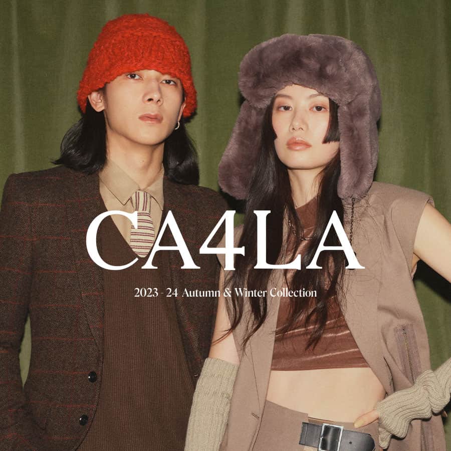 のインスタグラム：「ㅤ ㅤ CA4LA 2023 Autumn & Winter Collection [CONTINUATION] ㅤ 今までを、今まで以上に ㅤ  帽子ひとつで、誰かの日常をファッションとして、 ファンクションとして後押しし続ける。  ㅤ その原点回帰のために、歩を進めるために、 2023 Autumn & Winter Collectionは「CONTINUATION(継続)」をテーマに、 私たちのスタンダードを見直し、トレンドを加味した新作をご用意しました。  ㅤ シーズンルックでぜひご覧ください。  https://www.ca4la.com/special/aw2023/ ㅤ ㅤ ㅤ ㅤ #CA4LA #帽子  #SEASONLOOK  #ハット #バケットハット #飛行帽 #キャップ」