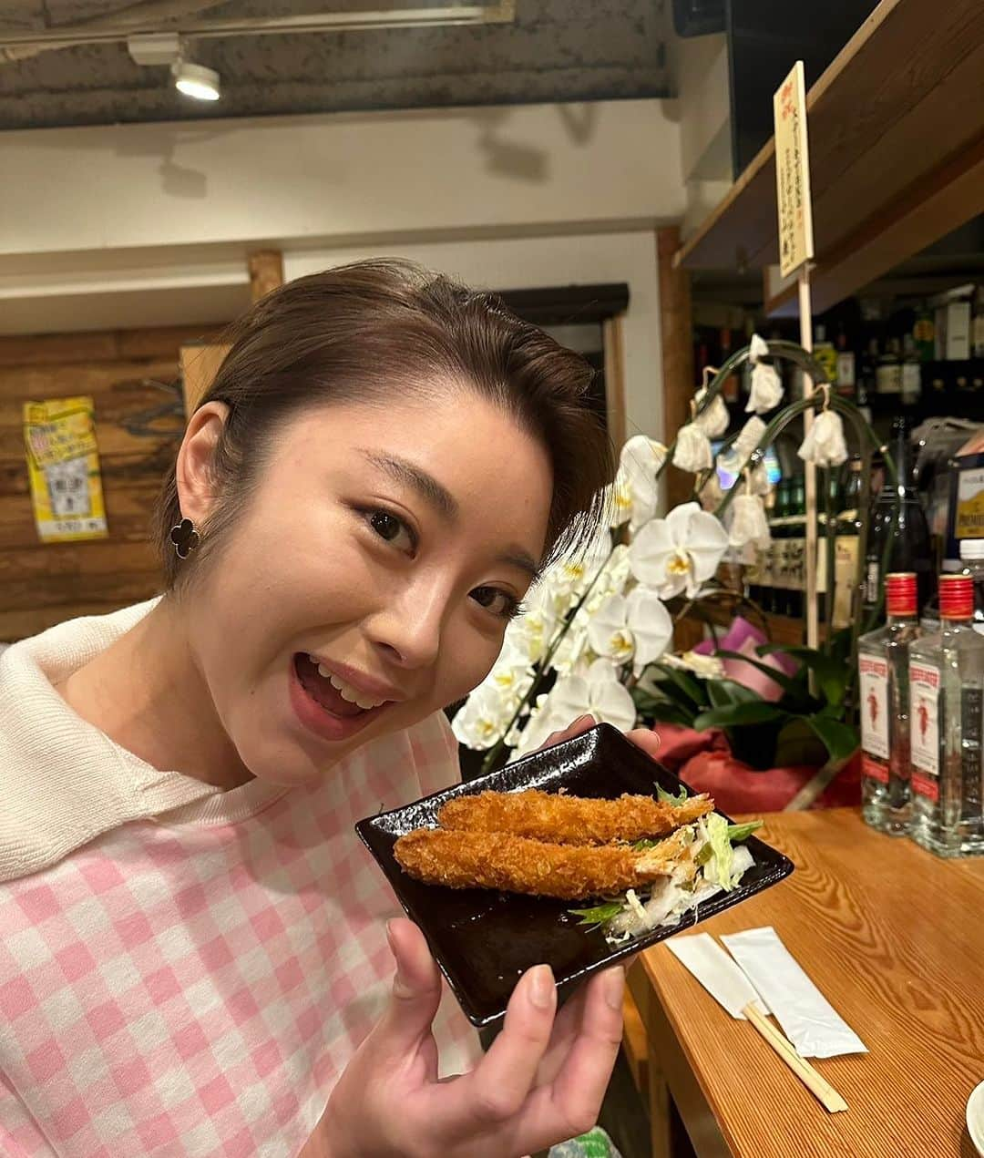 野田すみれのインスタグラム：「揚げたてエビフリャ~🍤 プリプリ最高❤️ 240y飛ばせる体力に戻そー」