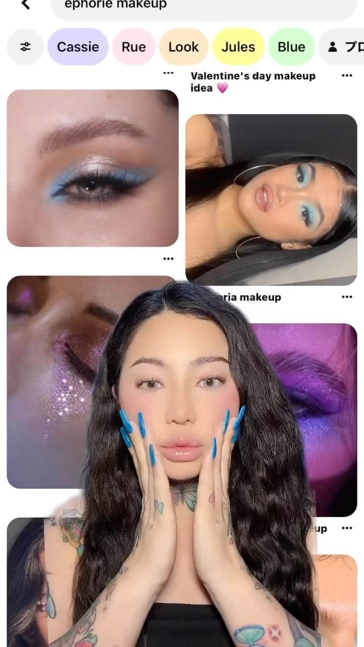 のインスタグラム：「今更やけど #ephoria 🩵💦🦋ブルーとラメって無条件にかわちい🩵🩵🩵」