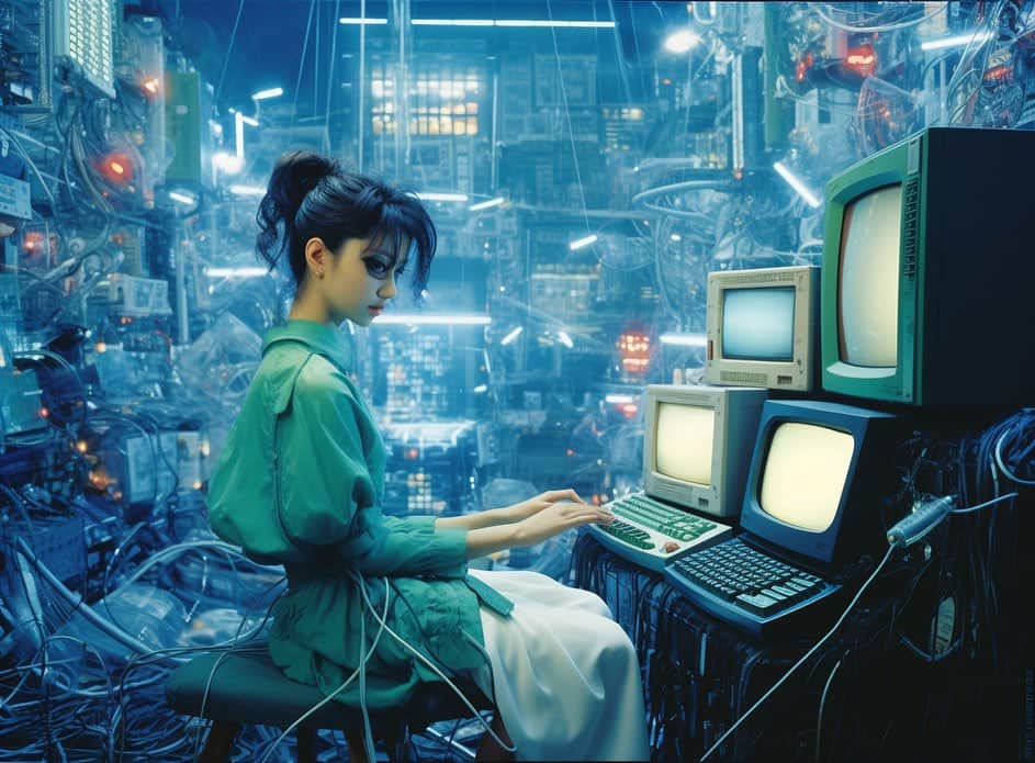 草野絵美のインスタグラム：「Happy Friday! Scatter your ideas in all directions and let them frolic freely like children. Surrender to the tools, accelerate and magnify them. Let the magic happen. #neuralfad #computer #aiart #midjourney」