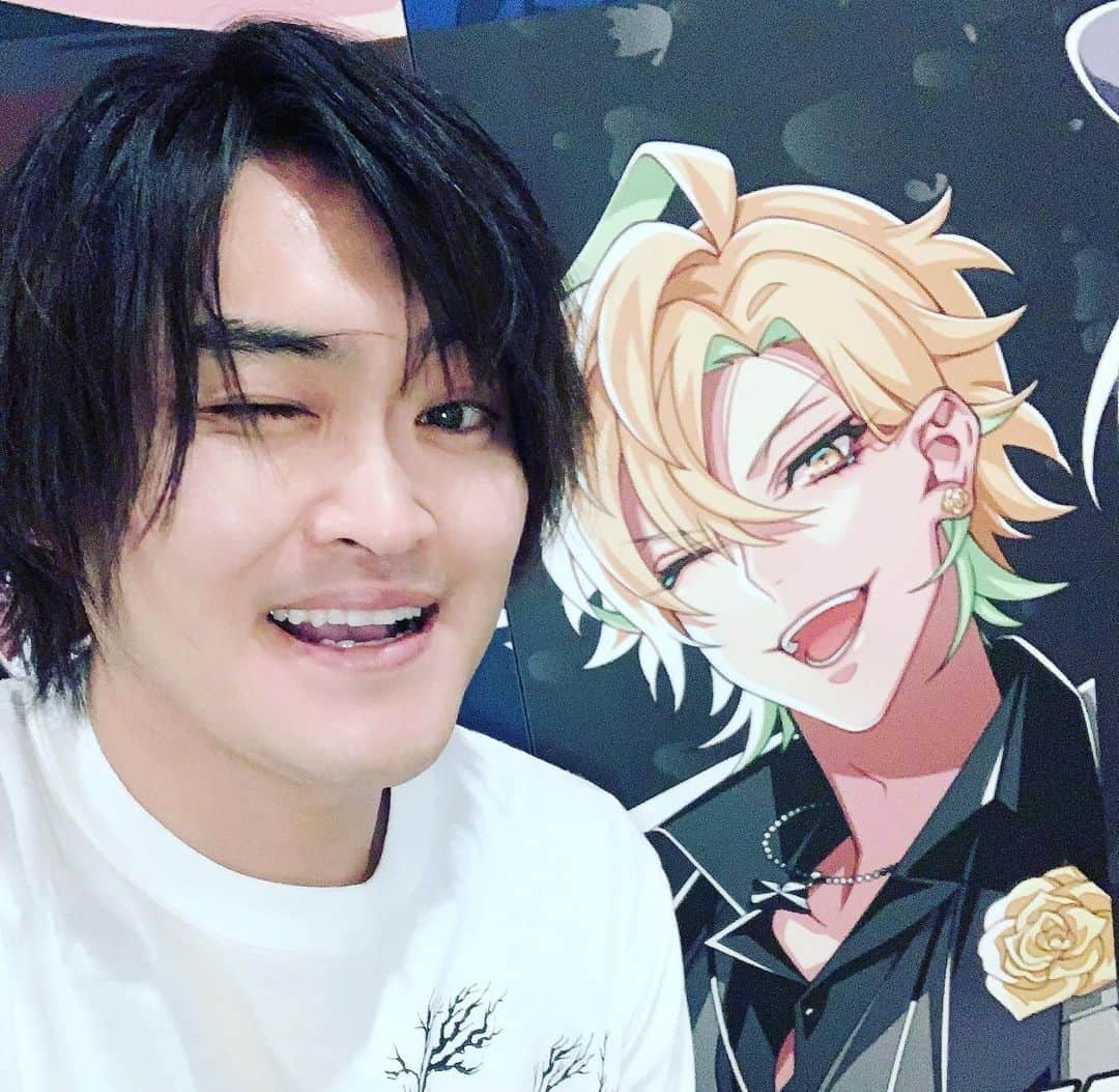 木島隆一のインスタグラム：「🎤一二三みつけた🎳🎱🏓✨ #ヒプマイ_ラウンドワンバトル」