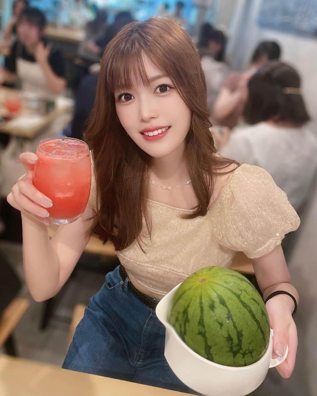 渚カオリさんのインスタグラム写真 - (渚カオリInstagram)「スイカのお酒🍉」7月28日 22時36分 - kaorinsta_