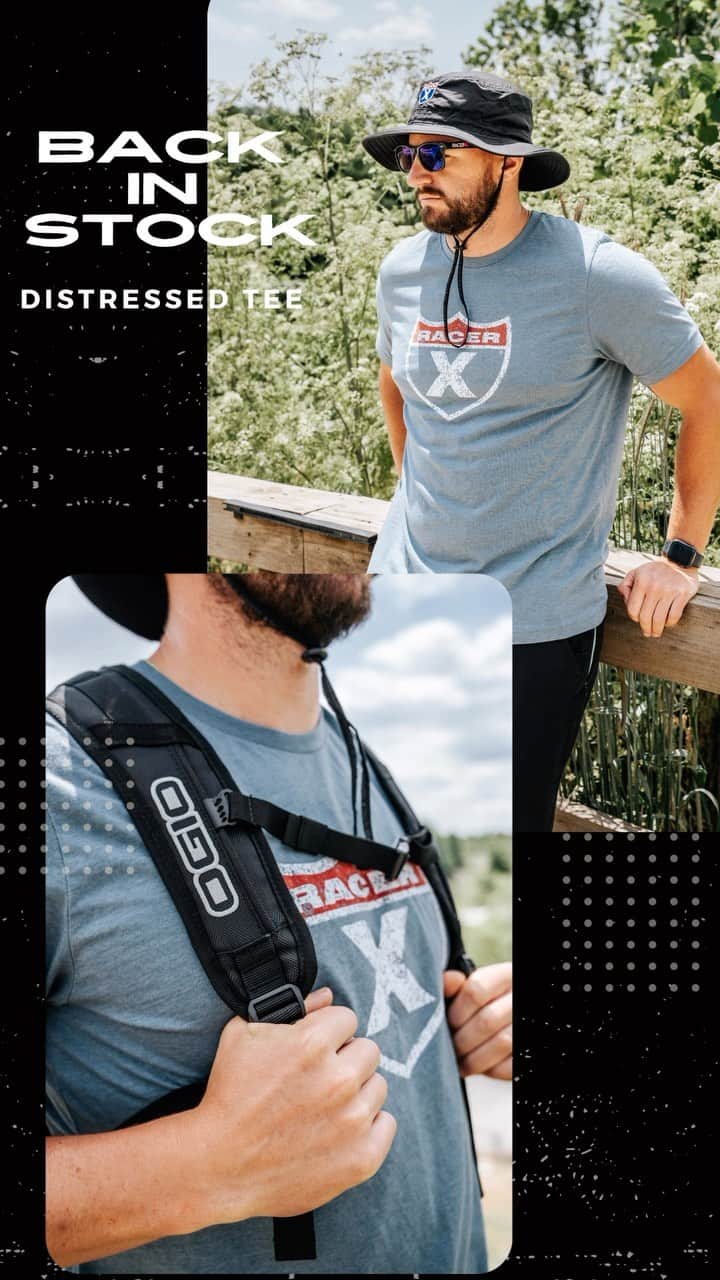 Racer X Onlineのインスタグラム：「DISTRESSED SHIELD TEES ARE BACK IN STOCK 🤘🏼⚡️  Grab one today over at the @racerxbrand store!  Link in bio.」