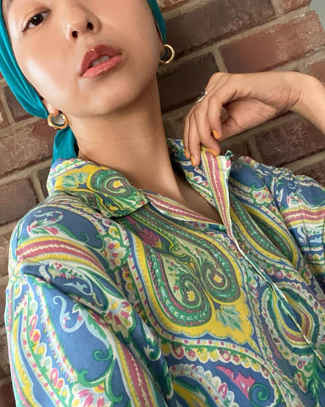森彩乃のインスタグラム：「💙✌︎素敵なシャツ✌︎💙」