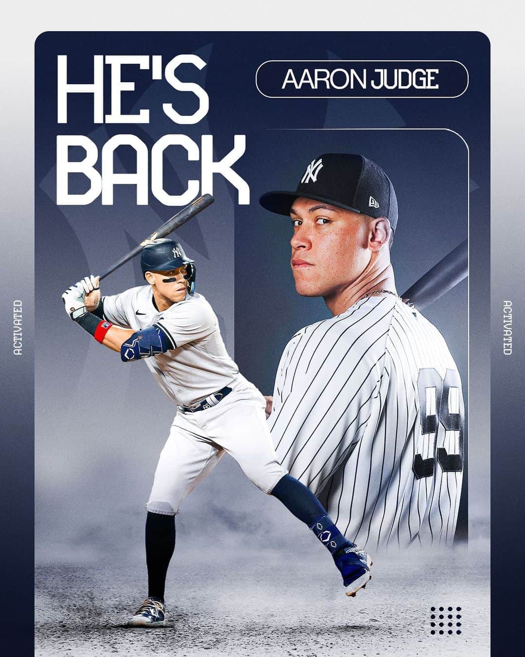 MLBさんのインスタグラム写真 - (MLBInstagram)「#AllRise, @TheJudge44 is back!  The @Yankees have reinstated Aaron Judge from the 10-day IL.」7月29日 3時50分 - mlb
