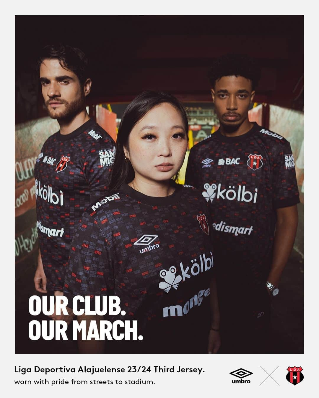 UMBROのインスタグラム：「Our Club. Our March.  @alajuelense_oficial 23/24 Third jersey. Worn with pride from streets to stadium.  #umbro #alajuelense #thisisourgame」