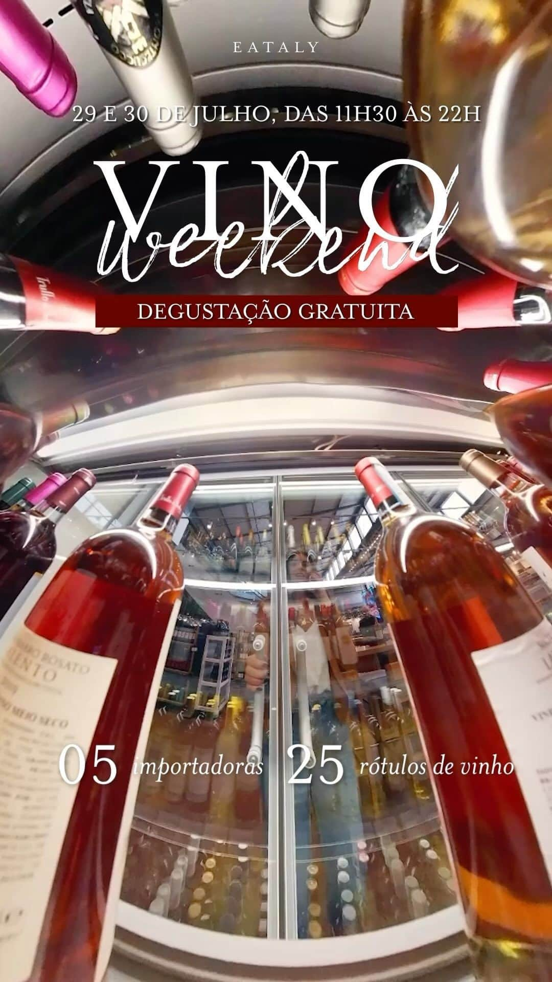 Eataly Brasilのインスタグラム：「A melhor forma de aprender sobre vinhos é… 🍷  Vindo ao Eataly aproveitar a Vino Weekend nos dias 29 e 30 de julho. Pense com a gente: buona comida, trufas e tempinho frio. Já temos o combo ideal e, para ficar perfetto, só falta você!   Por isso, apenas neste fim de semana, das 11h30 às 22h, no 1º andar, teremos uma degustação gratuita de 5 importadoras, com 25 rótulos de vinhos disponíveis para experimentação. E tem mais! Na compra de um desses rótulos, você ganha 50% off na segunda garrafa (do mesmo rótulo).   Venha aquecer o seu inverno, o céu da boca agradece 😌  Confira os destaques “Vino Weekend” para mais informações. Ti aspettiamo!  #eataly #eatalybr #eatalybrasil #eatalysp #italy #italianwine #wine #winelovers」