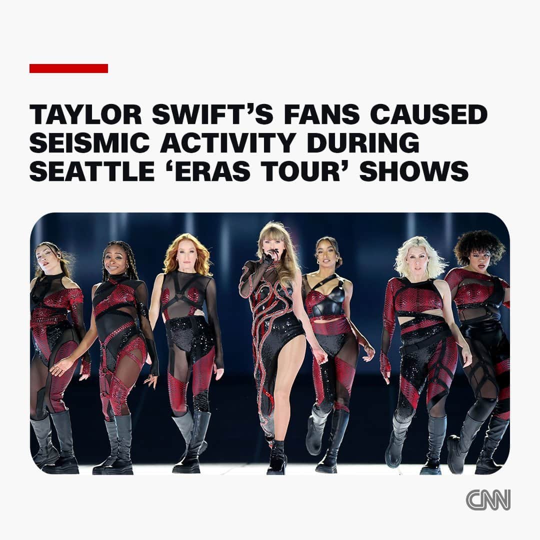 CNNさんのインスタグラム写真 - (CNNInstagram)「Was that karma rattling your ground?   Nope, it was actually just Swifties shaking it off.  In two nights of earth-shaking dancing at Taylor Swift's "Eras Tour" stops at Seattle's Lumen Field, enthusiastic Swifties caused seismic activity equivalent to a 2.3 magnitude earthquake, a seismologist said.  CNN's Chloe Melas, who attended one of the shows, shared her observations and experiences as a concertgoer: "Going to Taylor's concert in Seattle was unlike anything I've ever experienced," she said. "You could literally feel the ground shaking beneath your feet. My ears are still ringing."  Read more at the link in our bio.  📸: Mat Hayward/Tas23/Getty Images for Tas Rights Management」7月29日 5時45分 - cnn